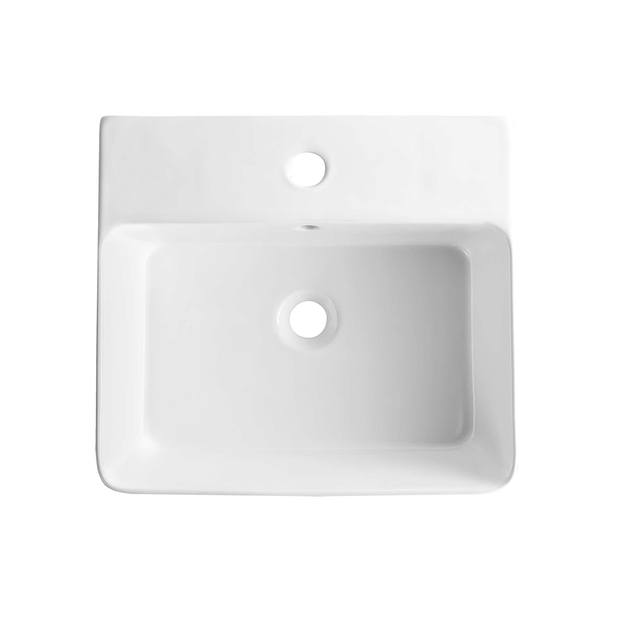 DeerValley, DeerValley DV-1V231 17" x 18" x 6" White Rectangular Ceramic Vessel Sink With Overflow And One Faucet Hole