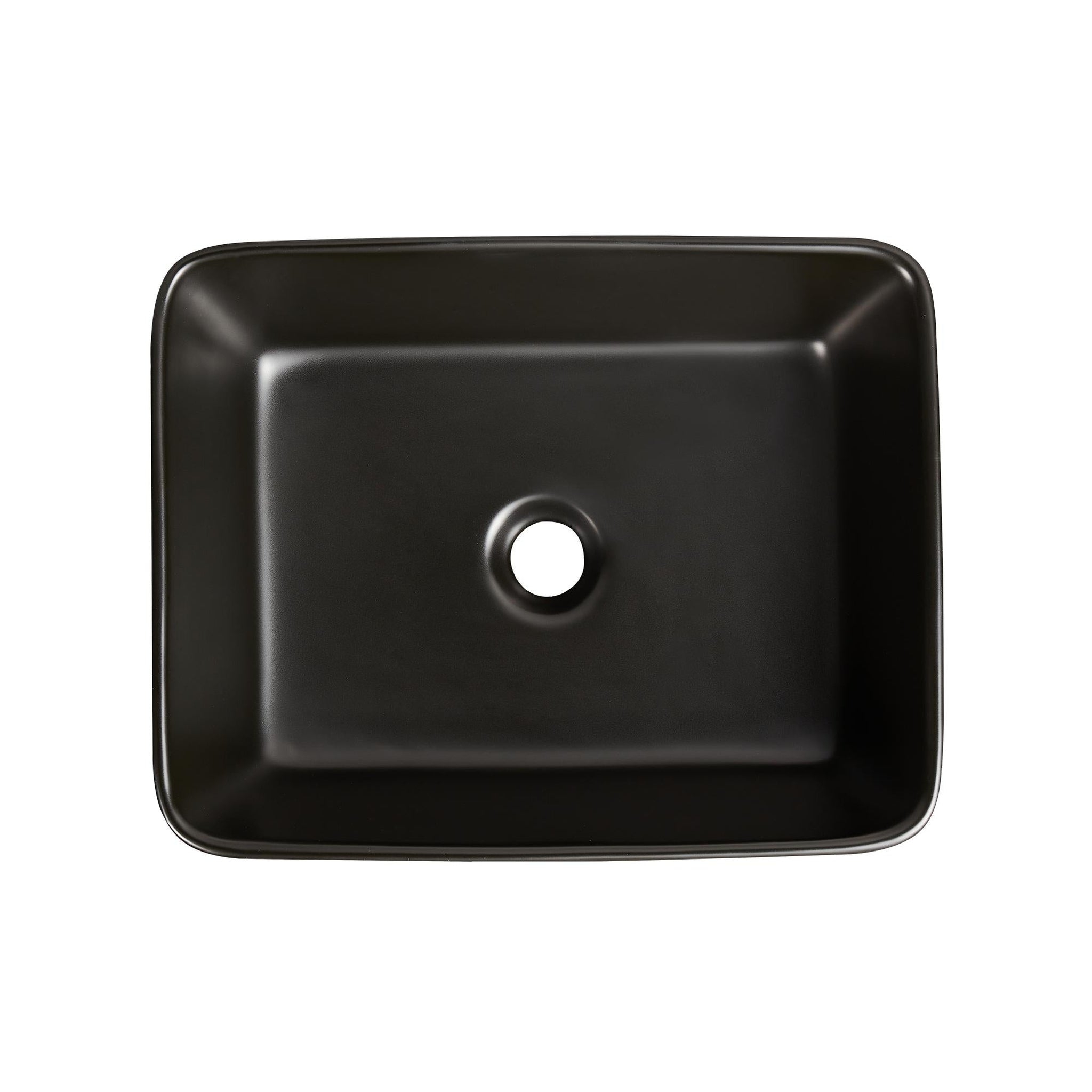 DeerValley, DeerValley DV-2V031 15" x 19" x 6" Black Rectangular Ceramic Vessel Sink