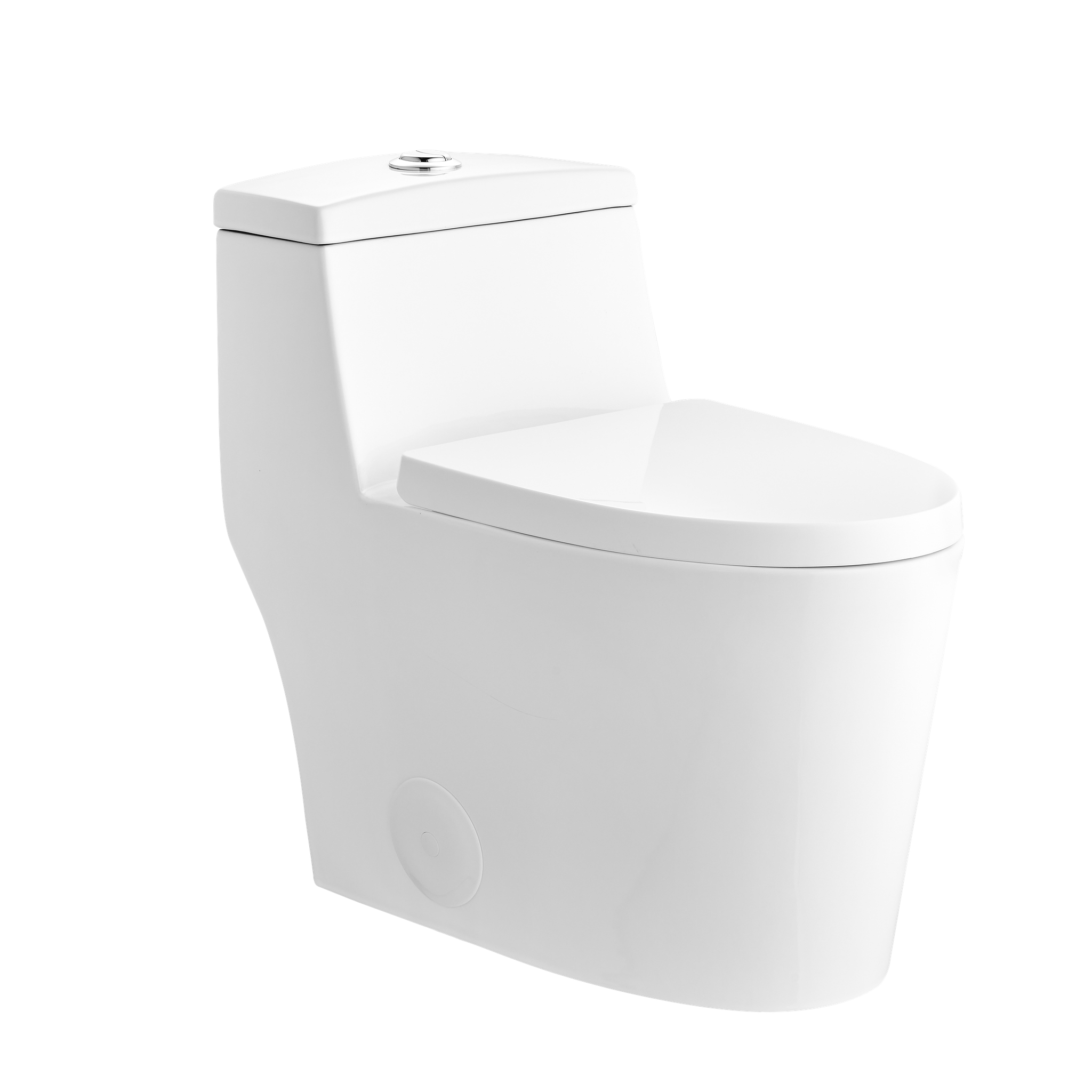 DeerValley, DeerValley Prism Tornado Dual-Flush Compant Elongated Glazed White One-Piece Toilet With Soft Closing Seat