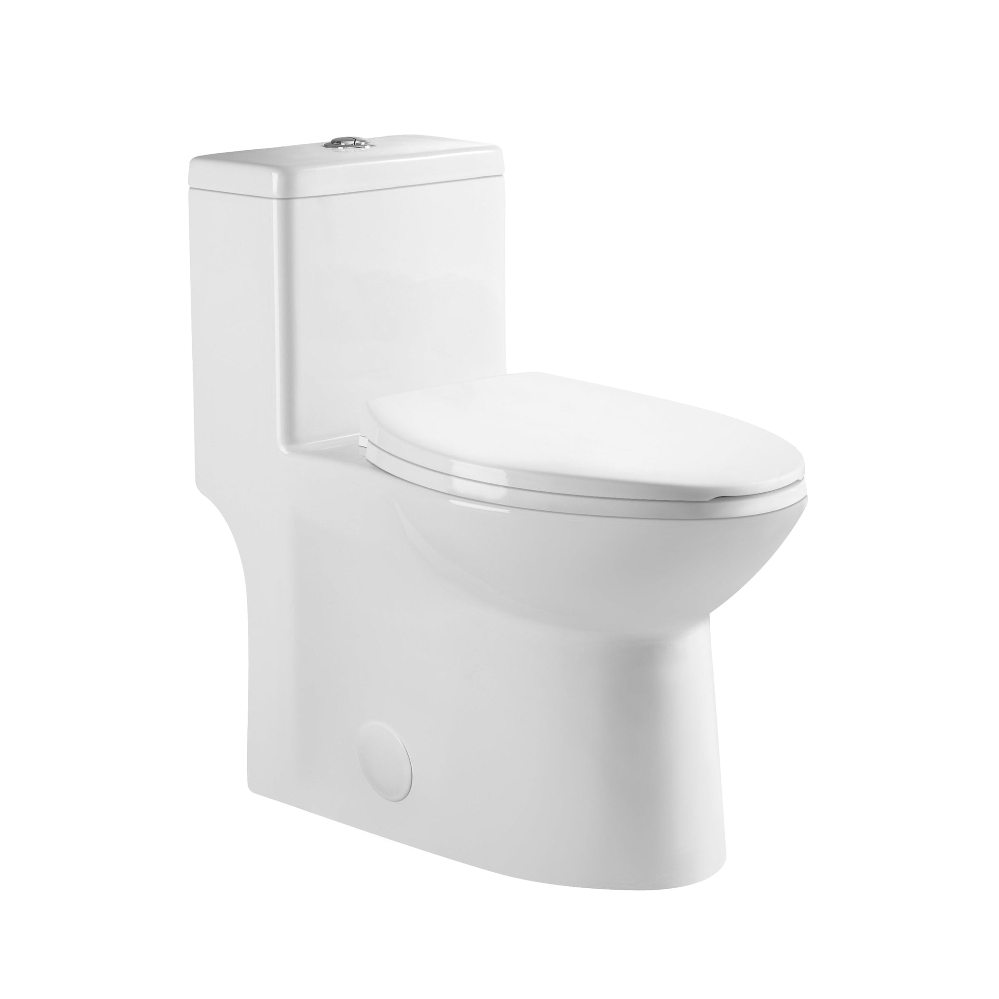 DeerValley, DeerValley Symmetry 1.1/1.6 GPF Dual Flush Elongated White Ceramic Comfort Height One-Piece Toilet With Soft Closing Seat