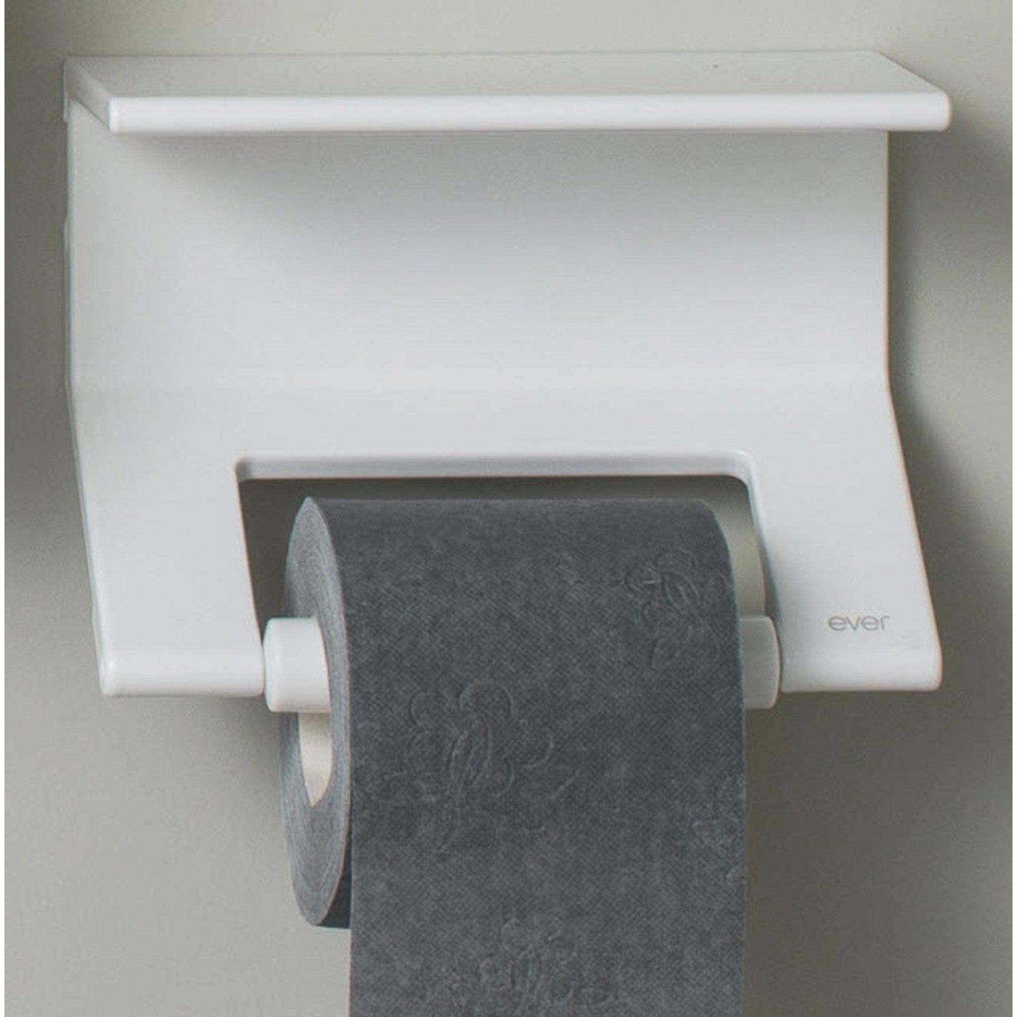 Design By Intent - Ever Life Designs, Design By Intent - Ever Life Designs Duality 5" White Toilet Paper Holder With Shelf