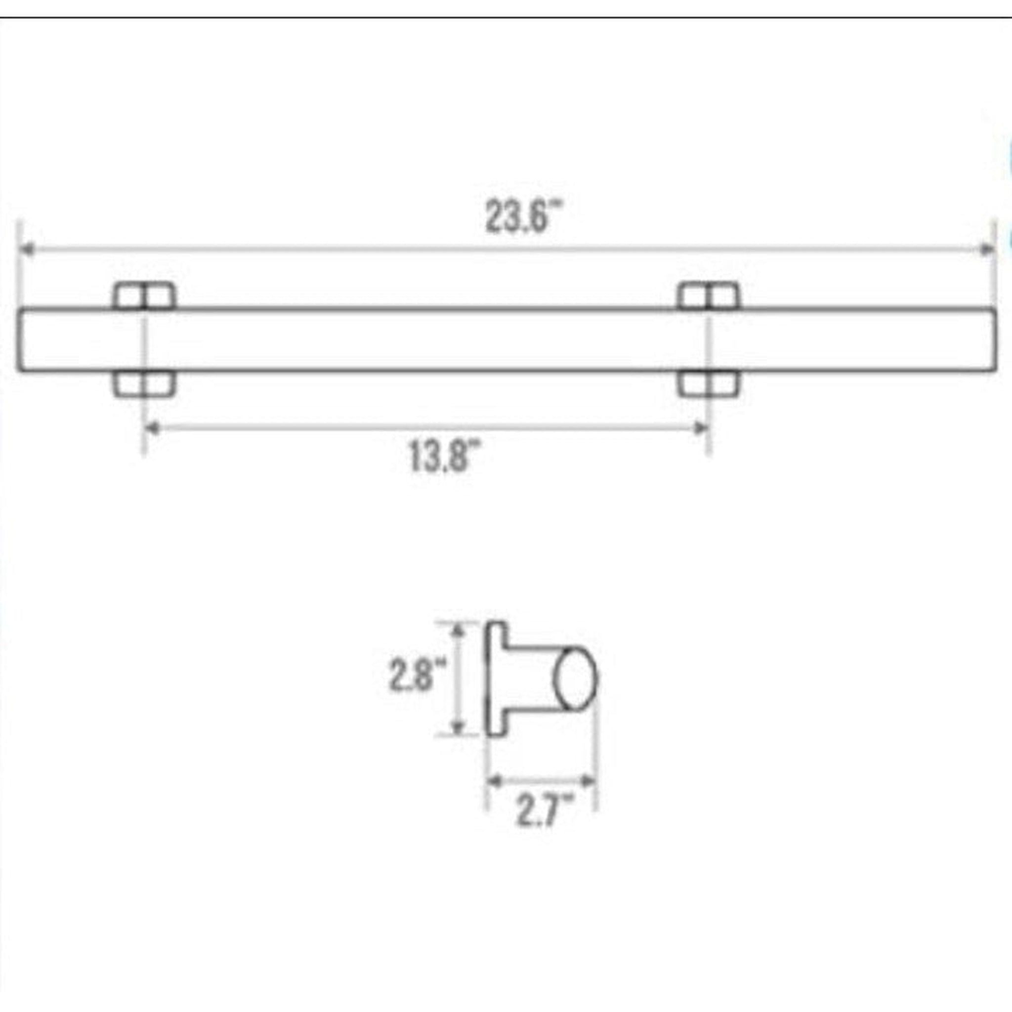 Design By Intent - Pellet, Design By Intent - Pellet Ellipso 24" Black Straight Grab Bar With Toilet Roll Holder