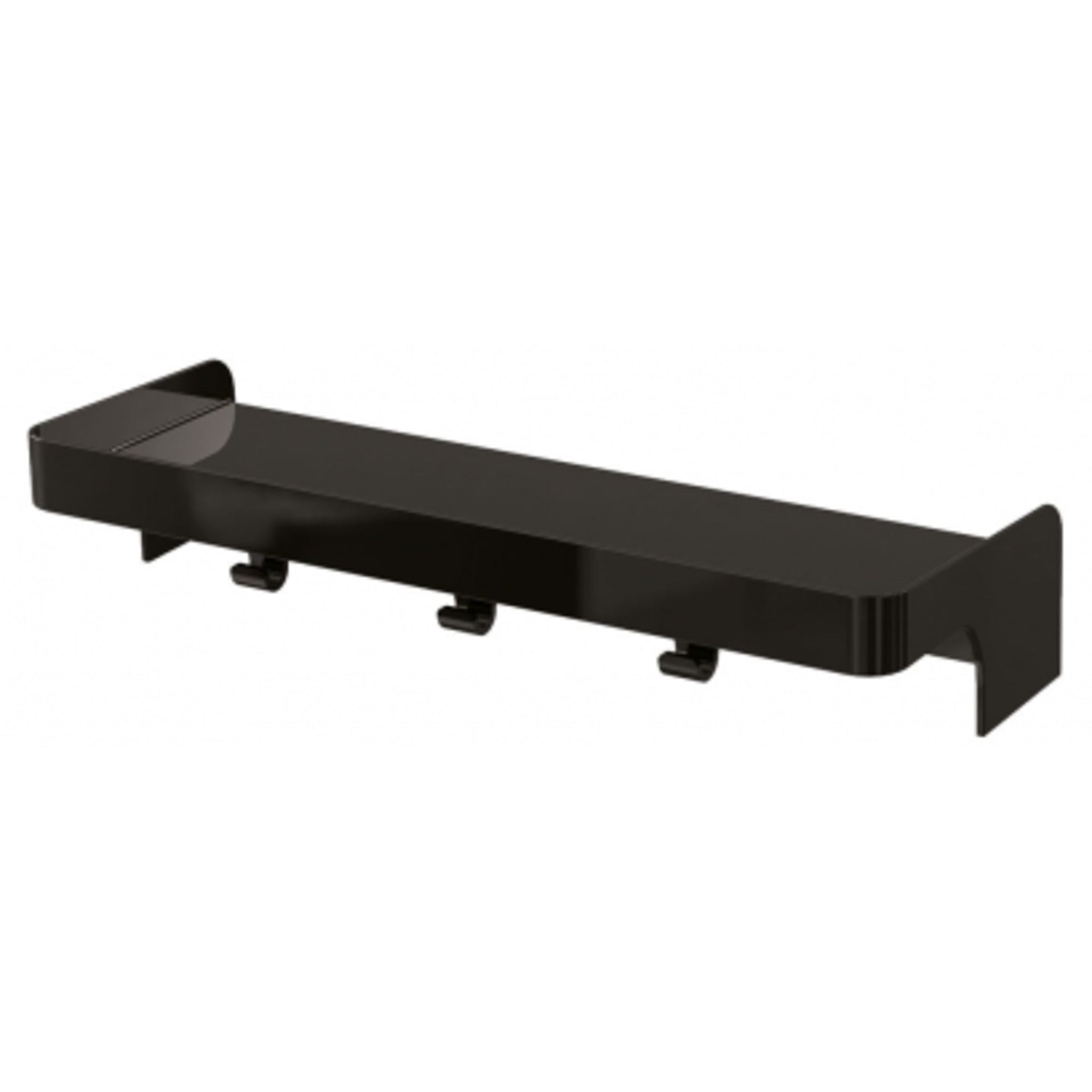 Design By Intent - Pellet, Design By Intent - Pellet Ellipso Black Polymer Bathroom Storage Shelf With 4 Hooks