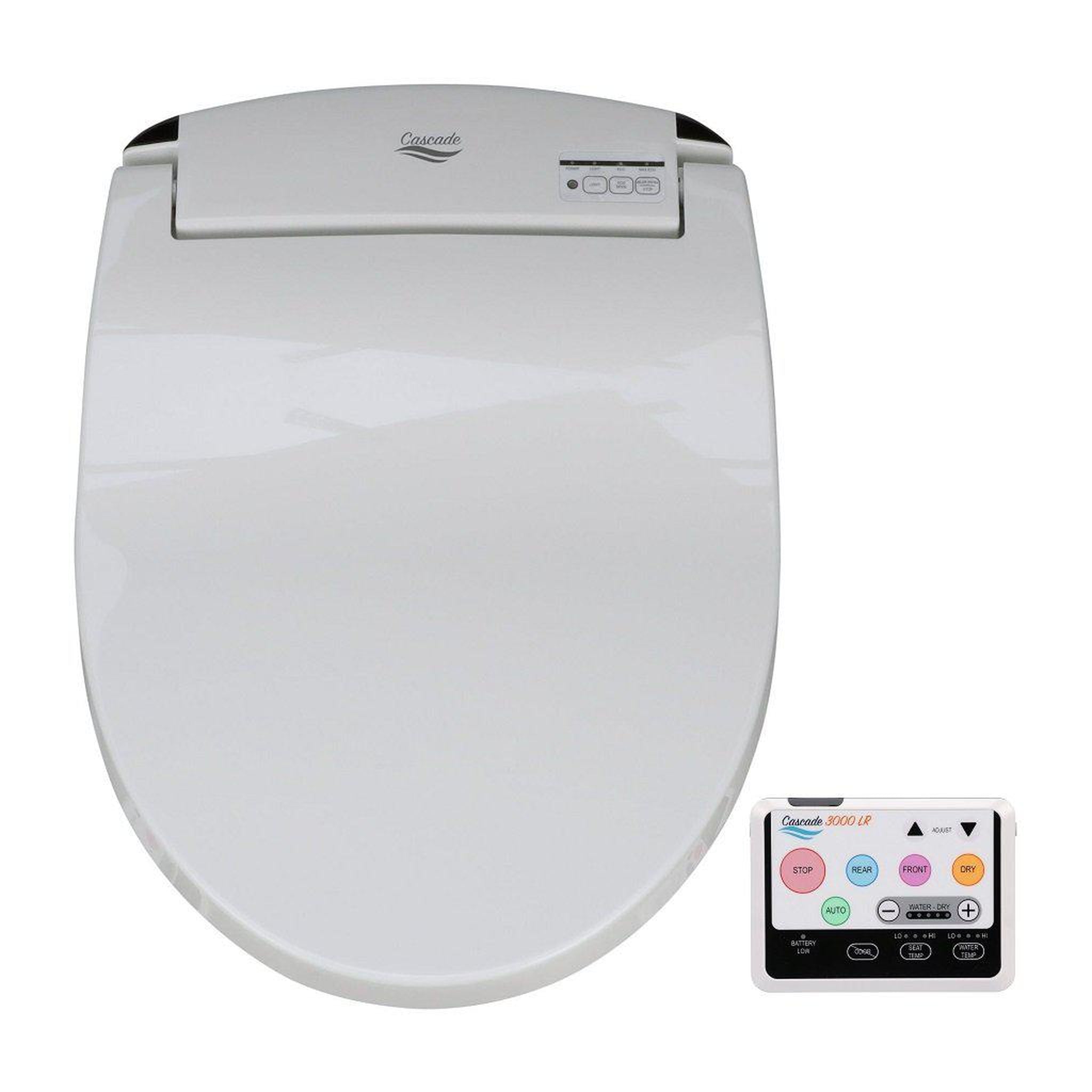 Dignity Solutions, Dignity Solutions Cascade 3000 21" Elongated White Electric Bidet Toilet Seat With Large Remote Control