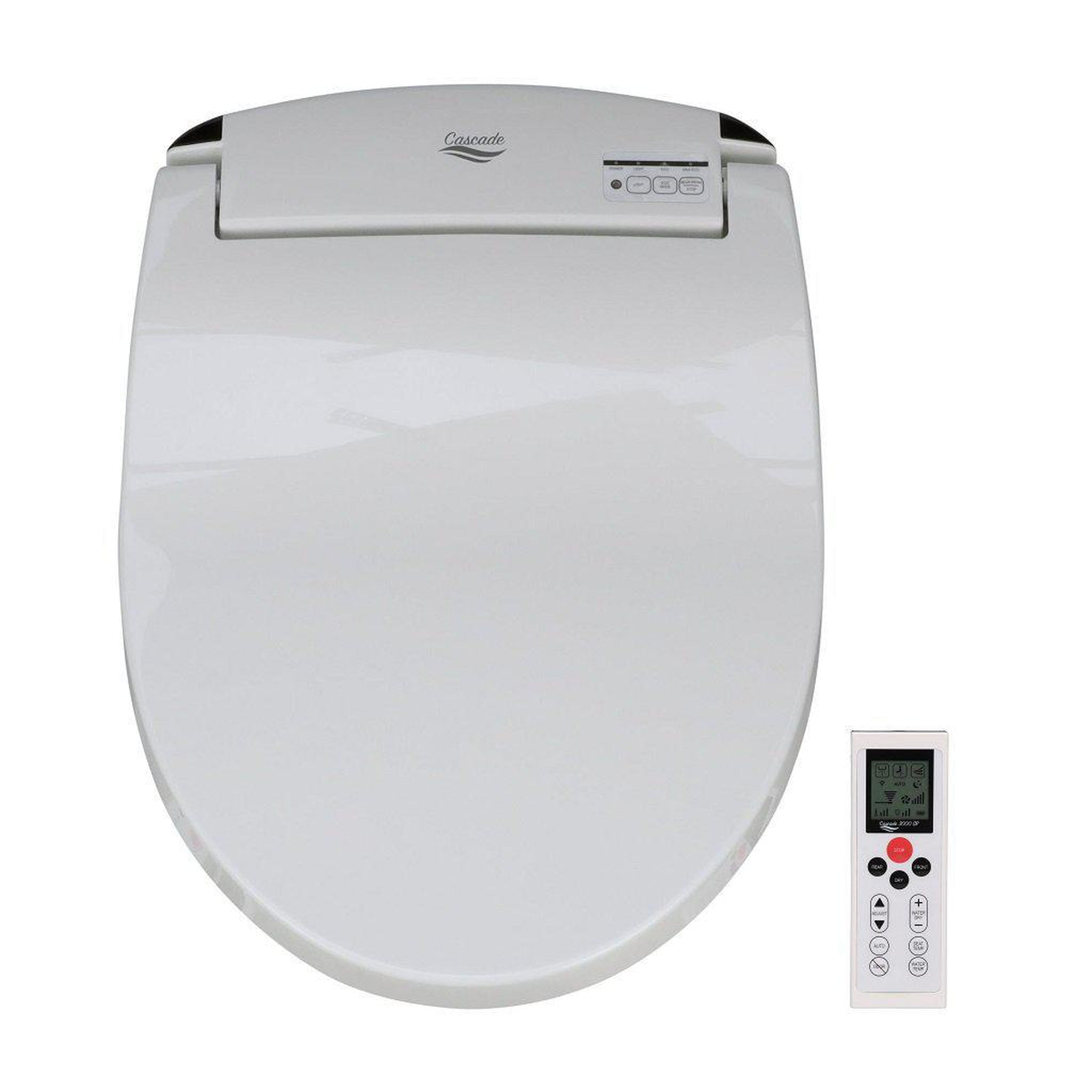 Dignity Solutions, Dignity Solutions Cascade 3000 21" Elongated White Electric Bidet Toilet Seat With Small Remote Control