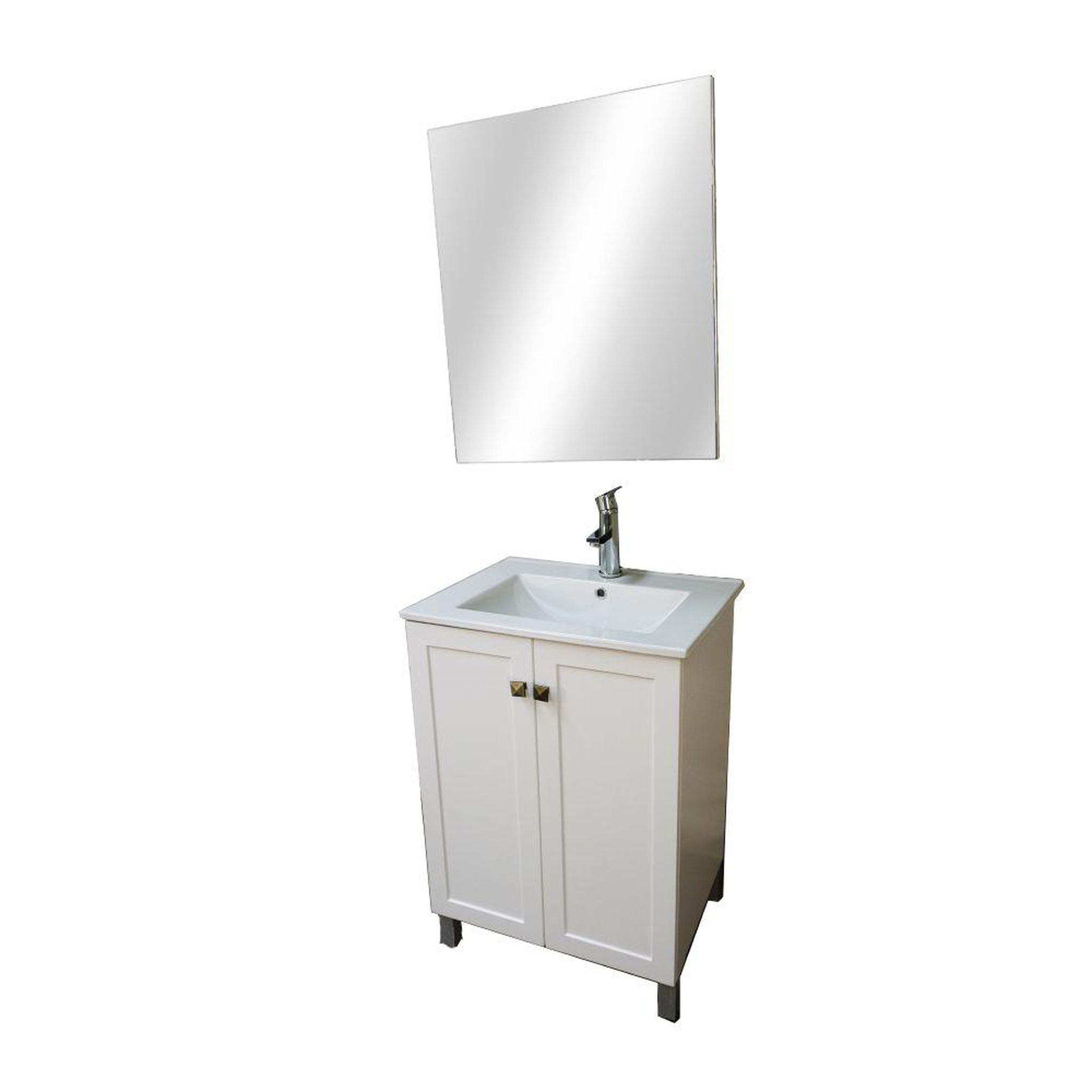 DreamWerks, DreamWerks 24" W x 22" D x 33" H Vanity with Ceramic Vanity Top in White