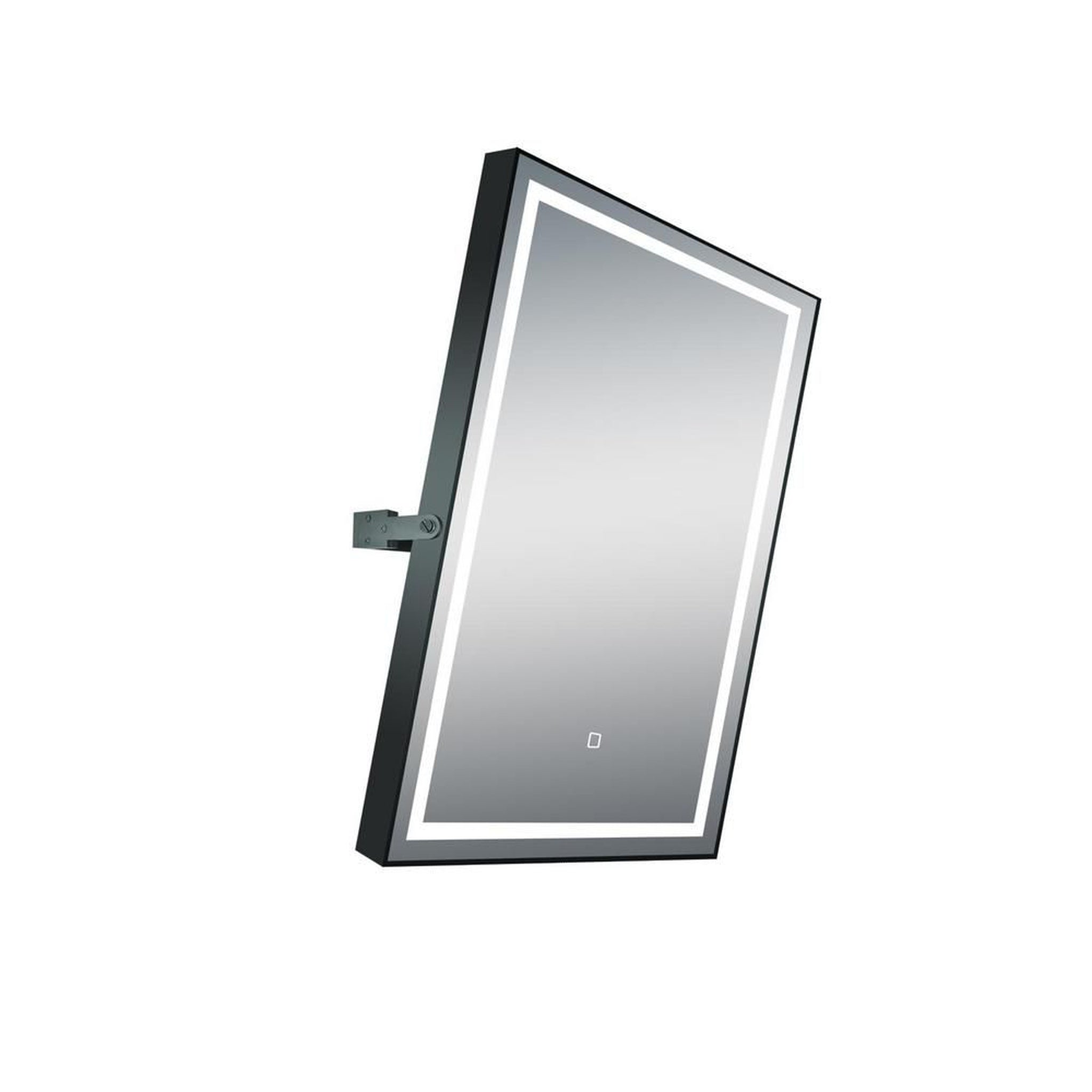 DreamWerks, DreamWerks 24" W x 32" H Pivoting LED Mirror in Black Frame