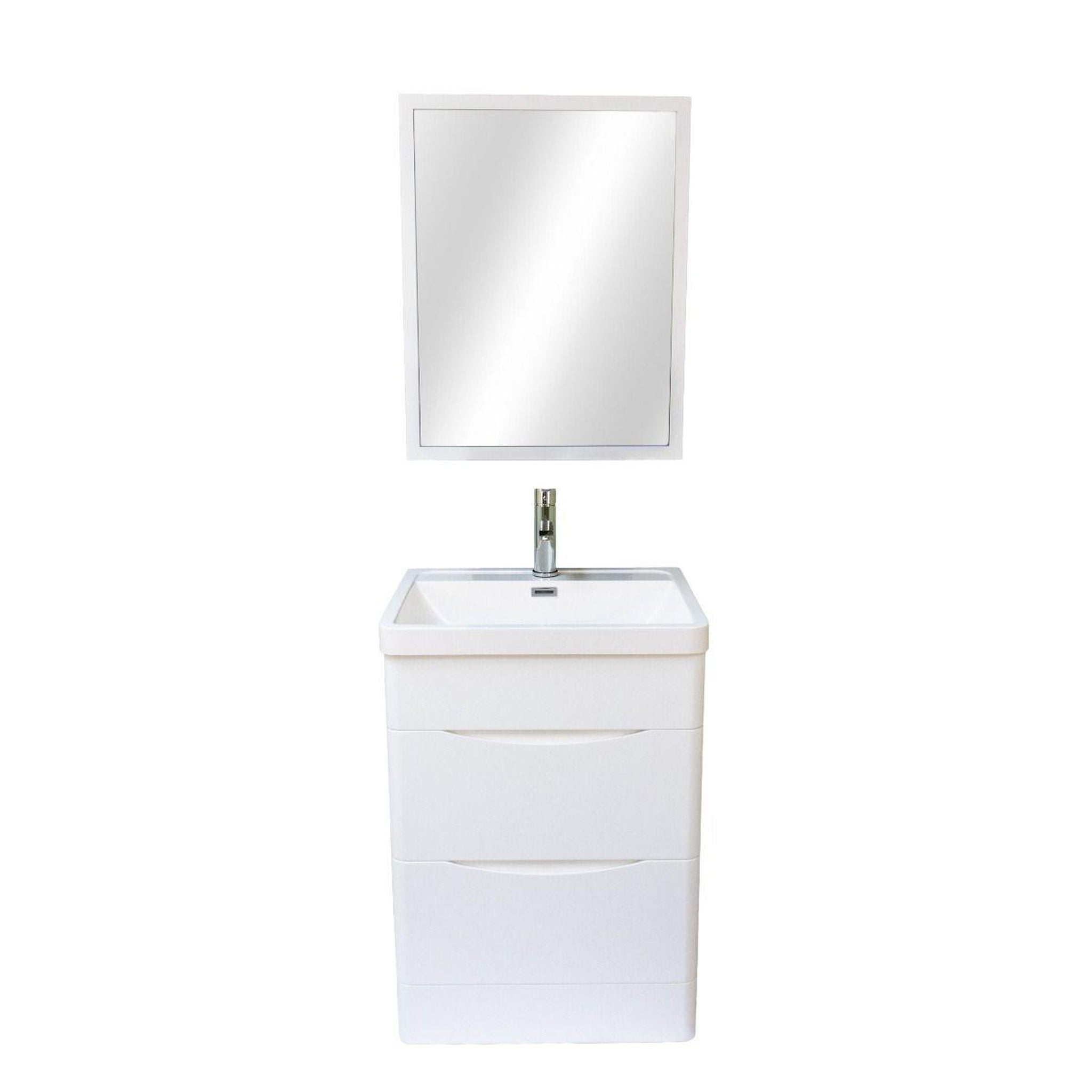 DreamWerks, DreamWerks Bathroom Vanity with Ceramic Vanity Top in White