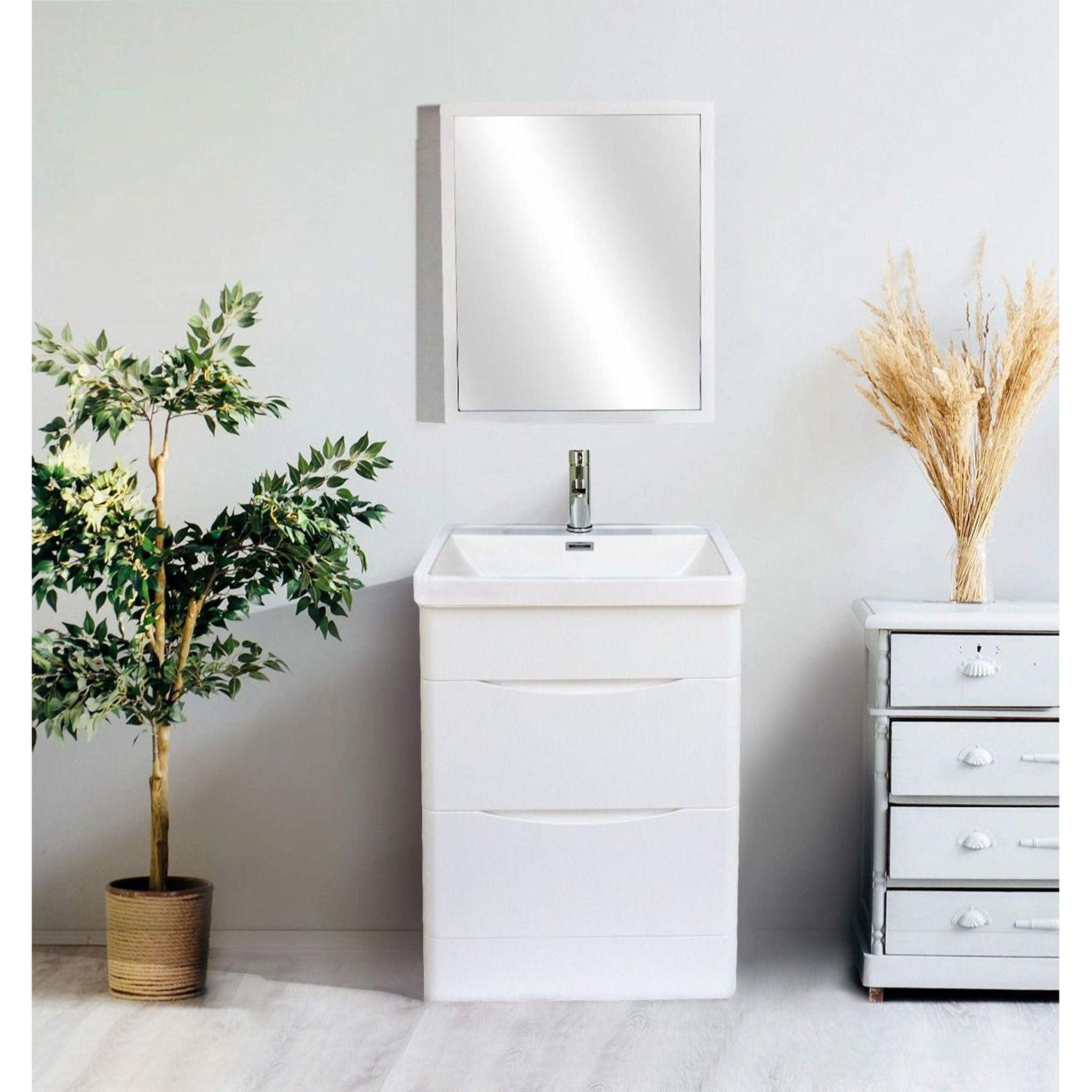 DreamWerks, DreamWerks Bathroom Vanity with Ceramic Vanity Top in White