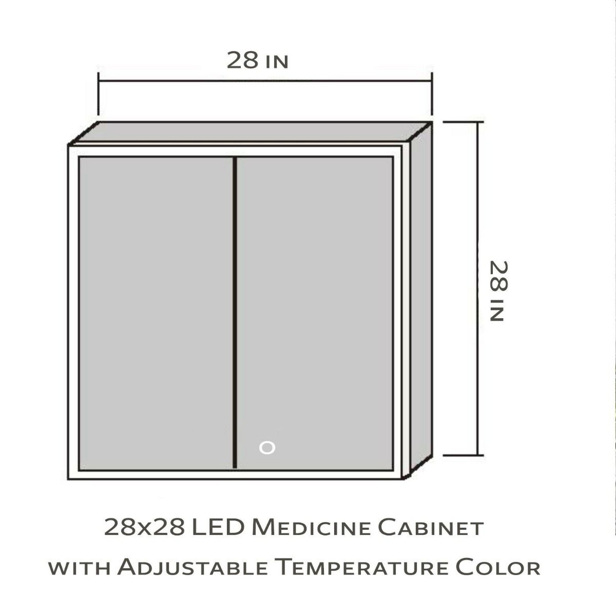 DreamWerks, DreamWerks Dani 28" W X 28" H LED Medicine Cabinet