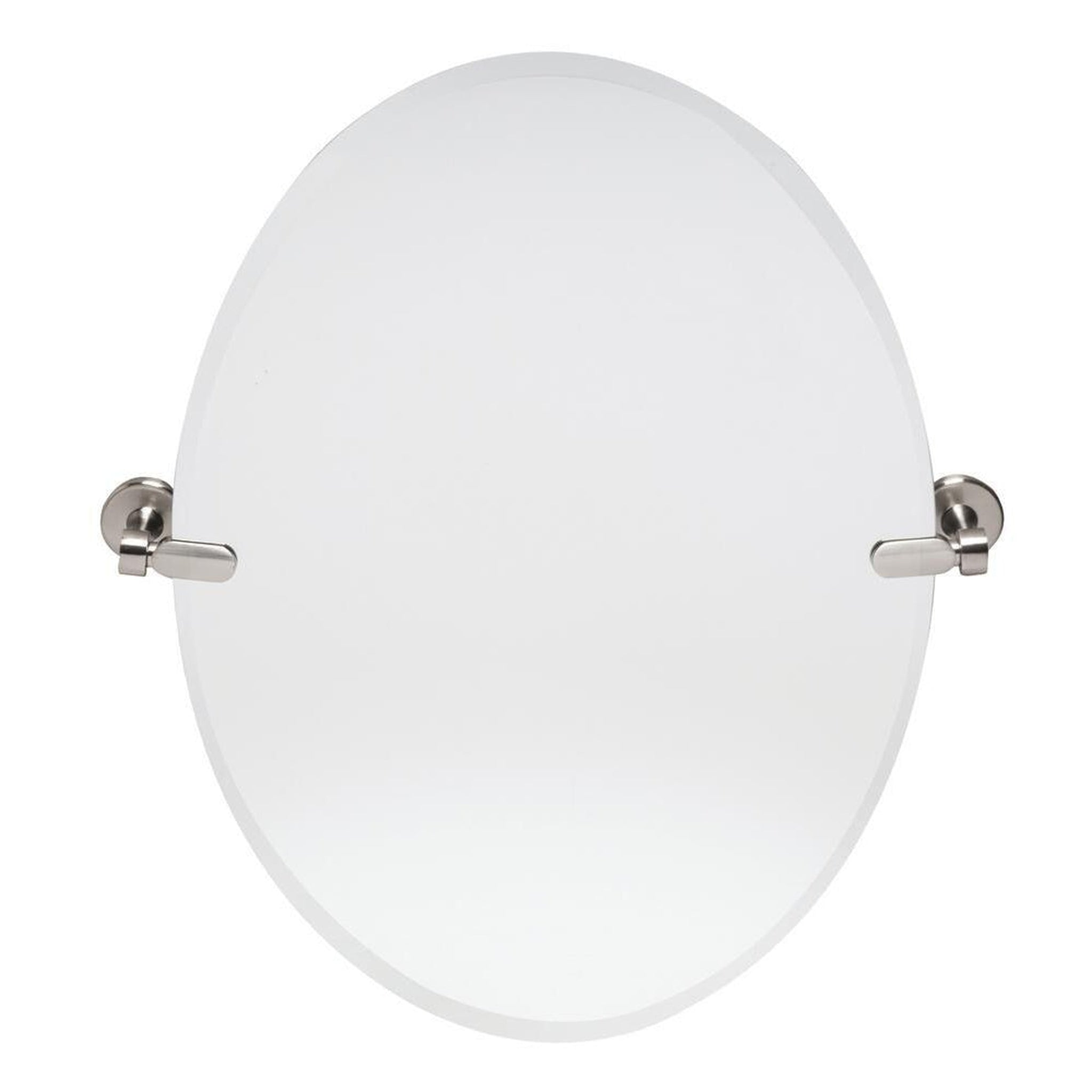 DreamWerks, Dreamwerks 21" x 24" Brushed Nickel Oval Frameless Pivot Mirror