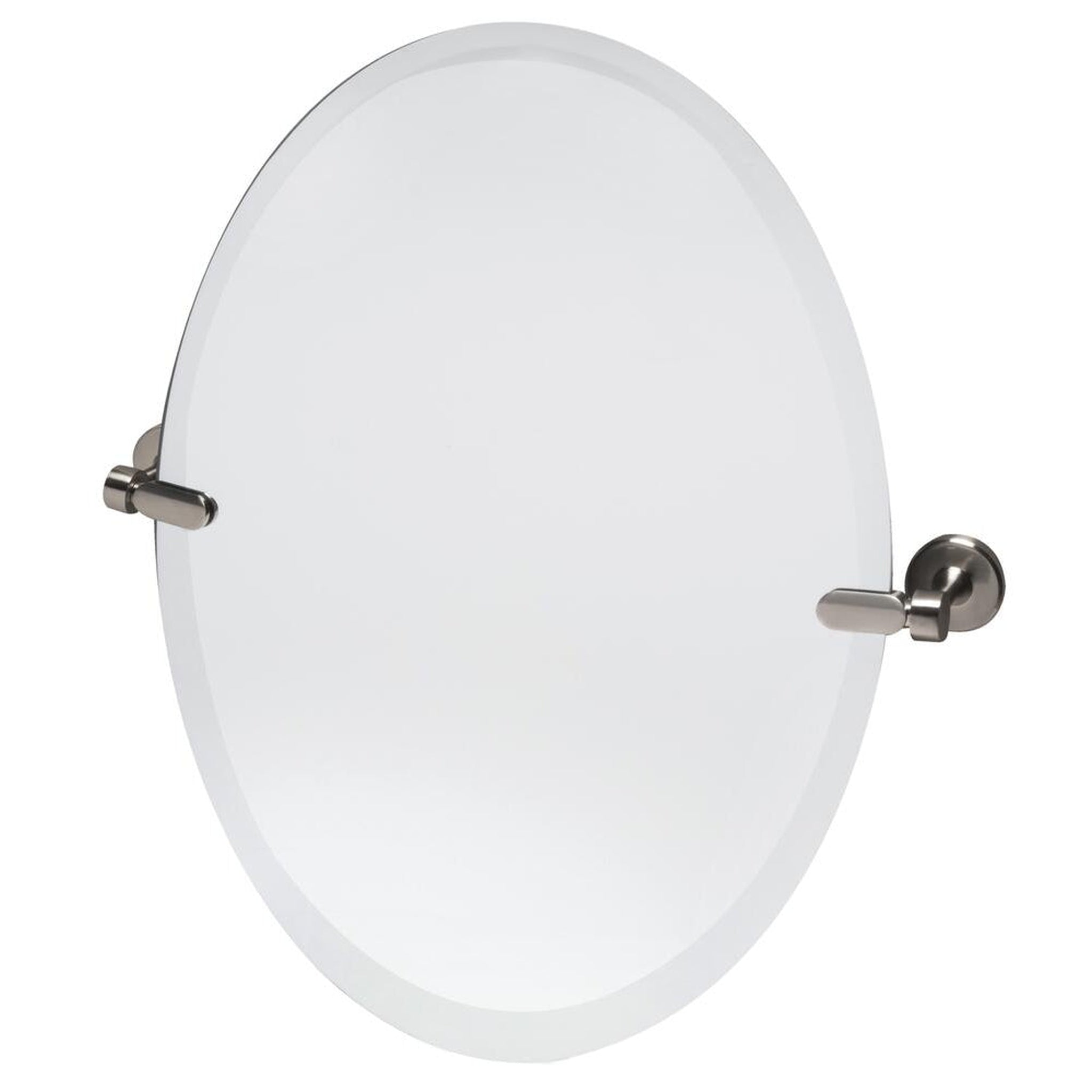 DreamWerks, Dreamwerks 21" x 24" Brushed Nickel Oval Frameless Pivot Mirror