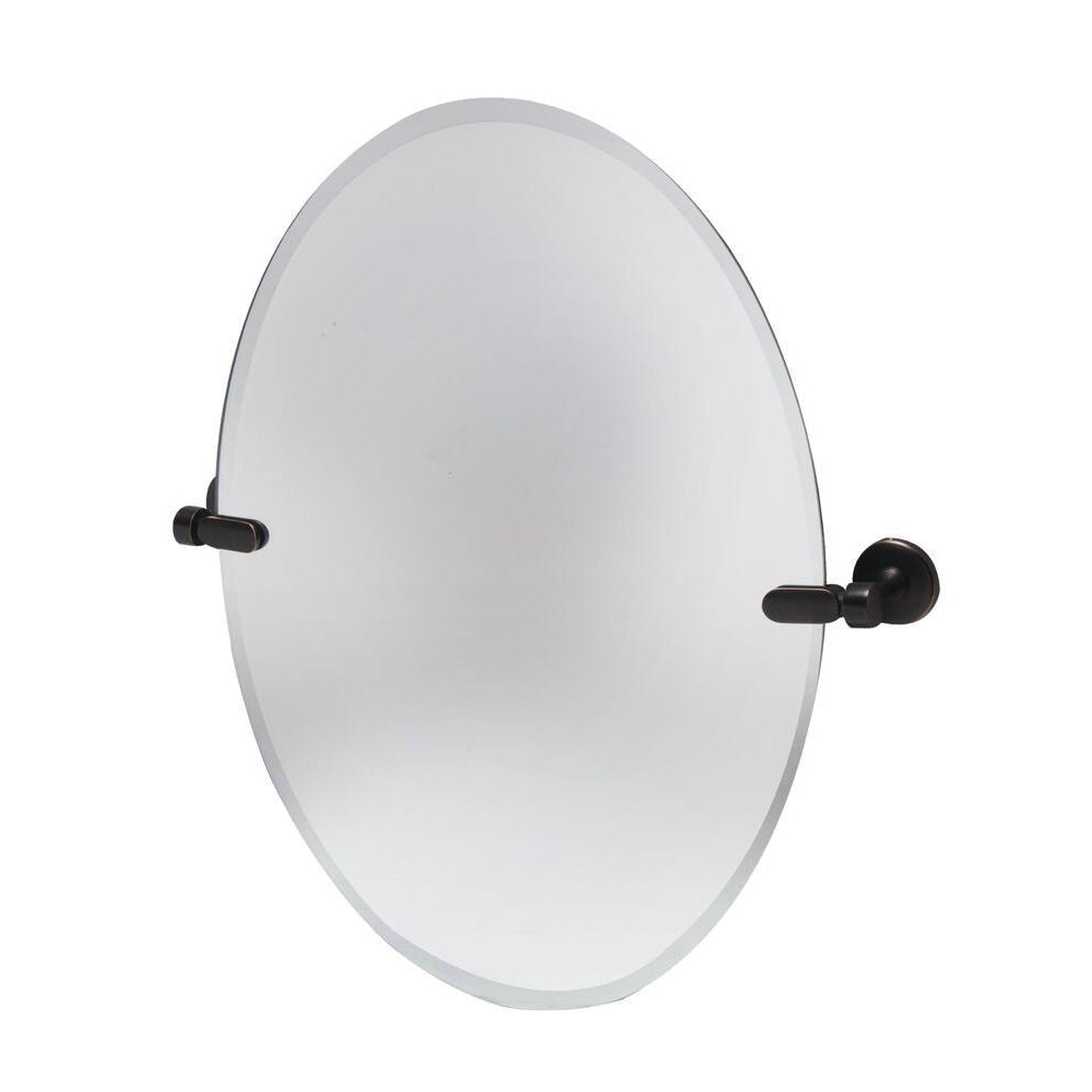 DreamWerks, Dreamwerks 21" x 24" Oil-Rubbed Bronze Oval Frameless Pivot Mirror