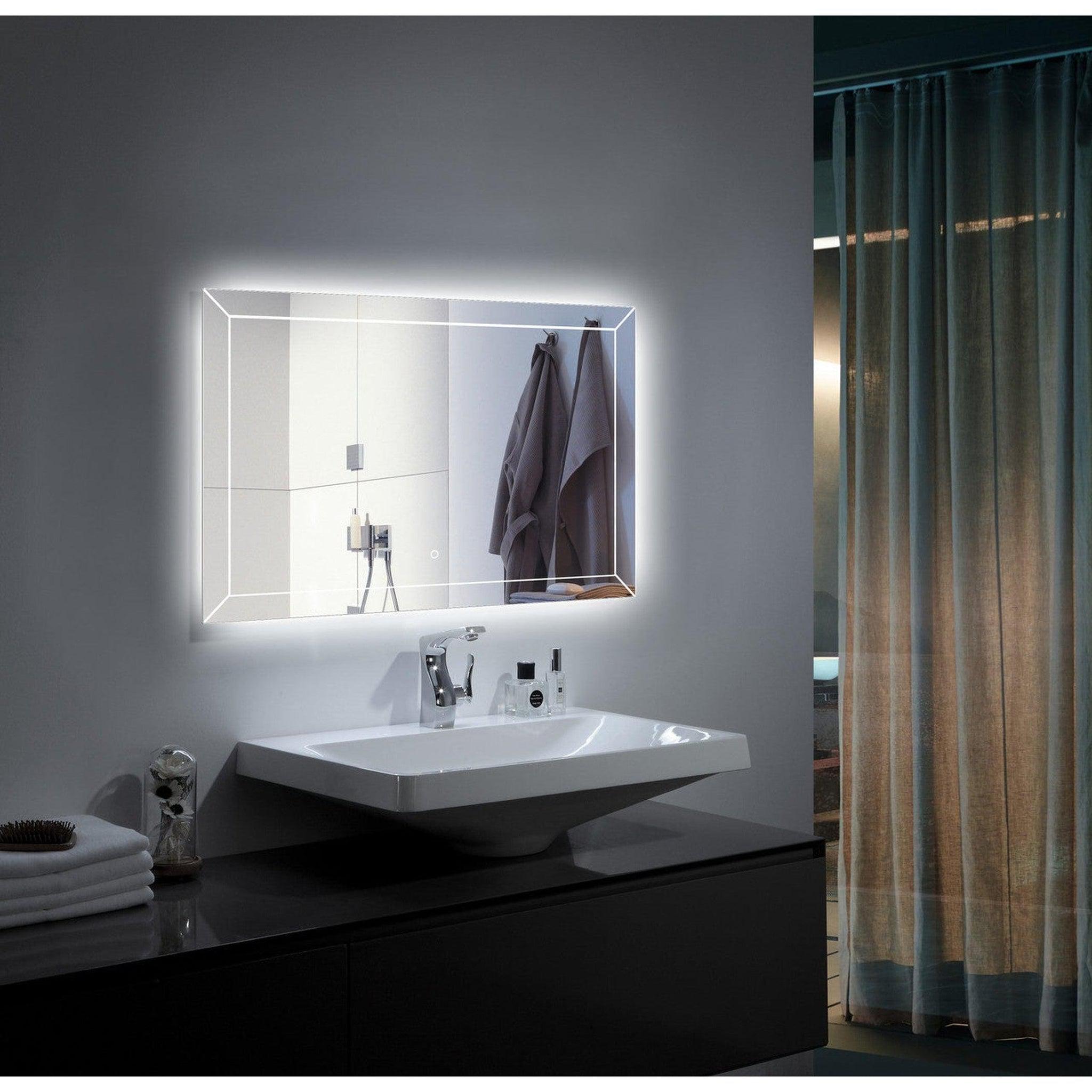 Duko, Duko Athena 36" x 30" Bathroom Vanity LED Mirror With Touch Switch, Demister and Bluetooth Speaker