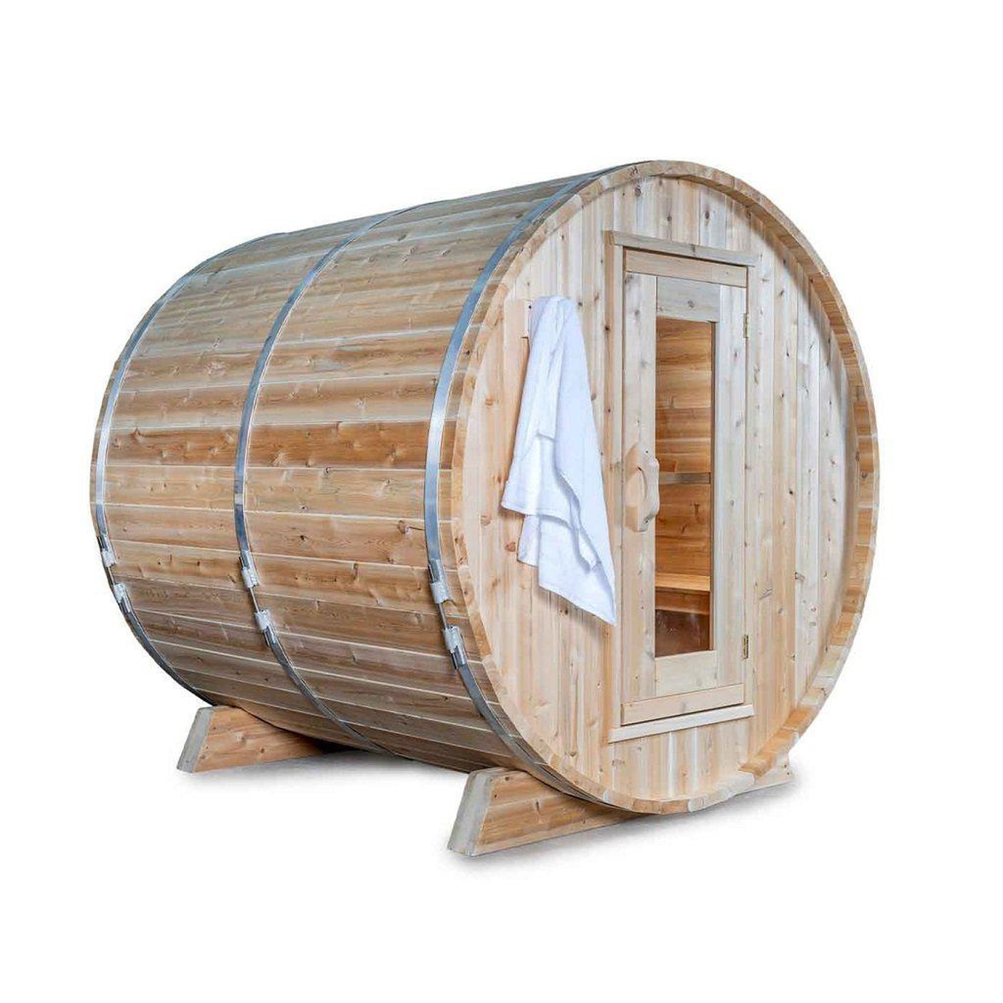 Dundalk LeisureCraft, Dundalk LeisureCraft Canadian Timber Harmony 2-4 Person White Cedar Outdoor Barrel Sauna