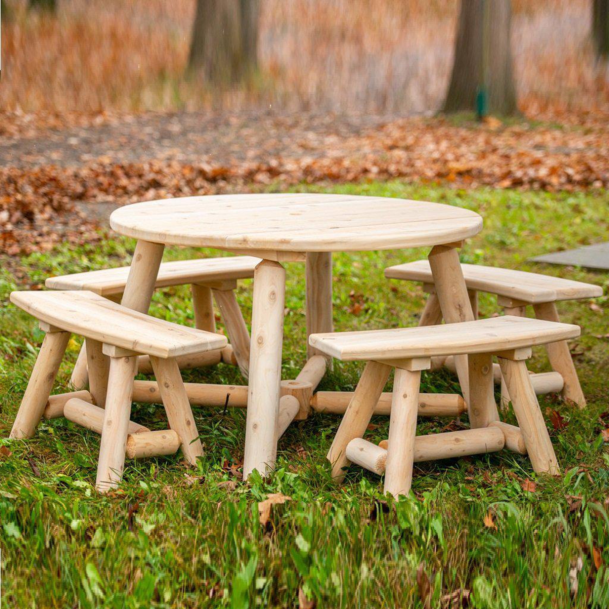 Dundalk LeisureCraft, Dundalk LeisureCraft Canadian Timber Round Log Dining Set