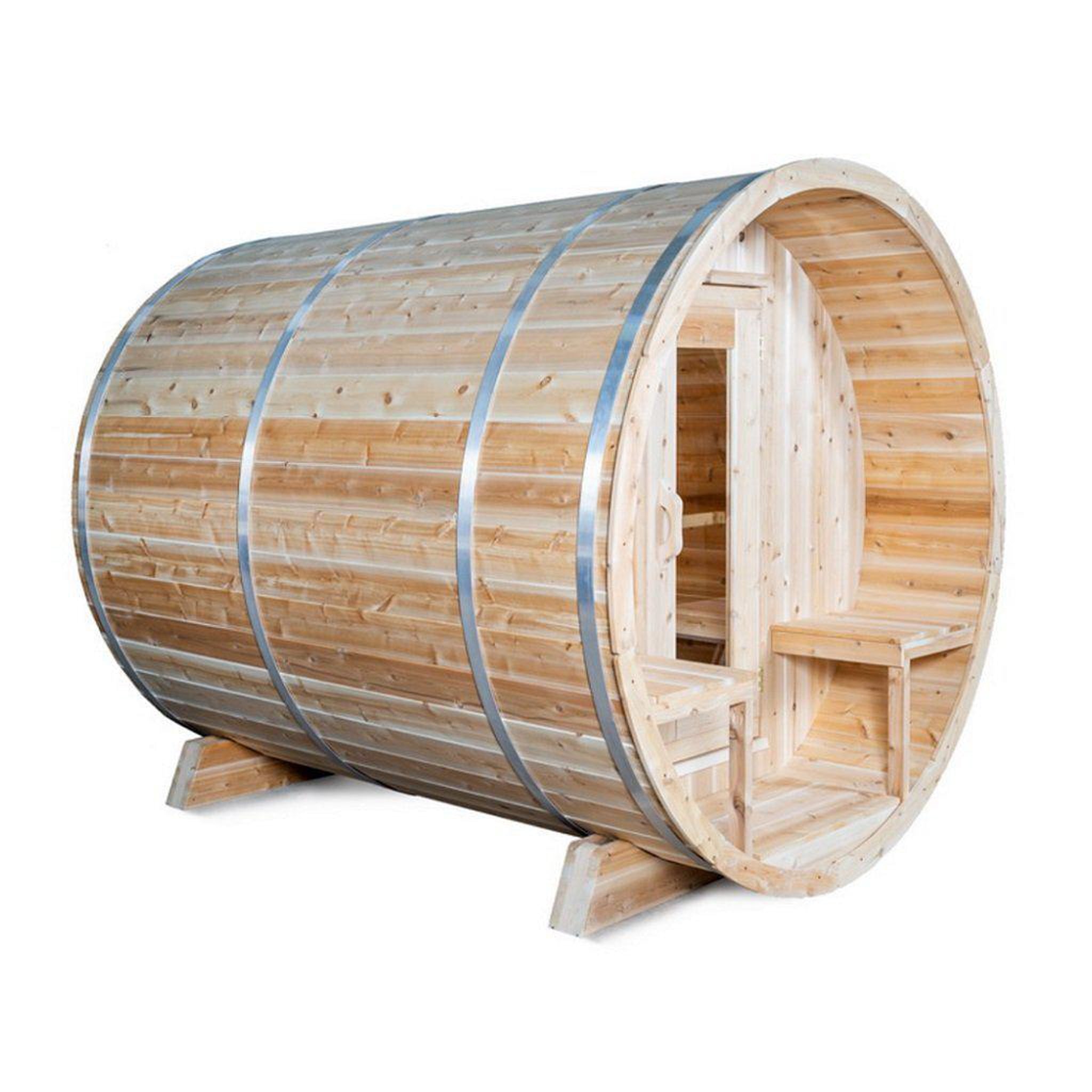 Dundalk LeisureCraft, Dundalk LeisureCraft Canadian Timber Serenity 2-4 Person White Cedar Outdoor Barrel Sauna