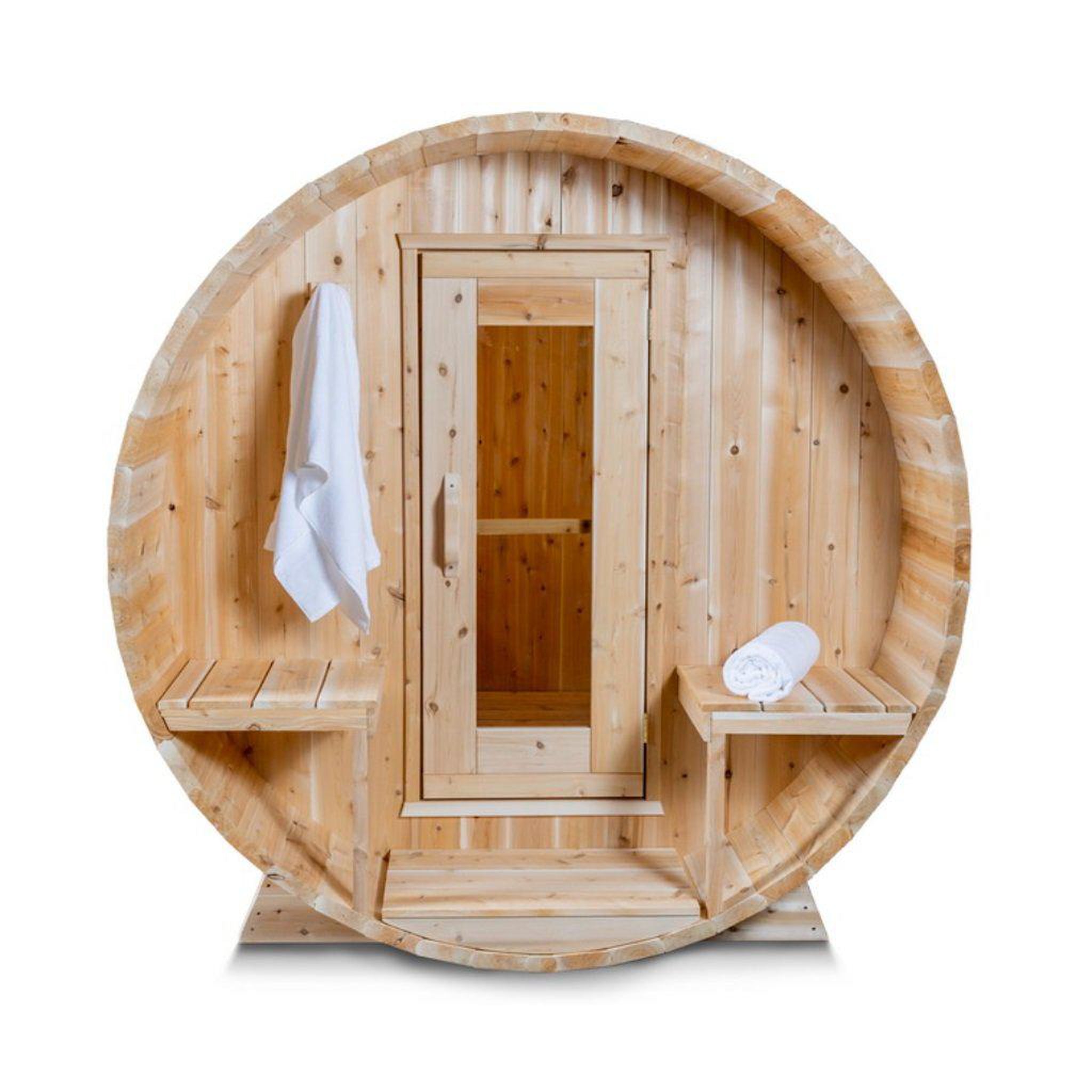 Dundalk LeisureCraft, Dundalk LeisureCraft Canadian Timber Serenity 2-4 Person White Cedar Outdoor Barrel Sauna