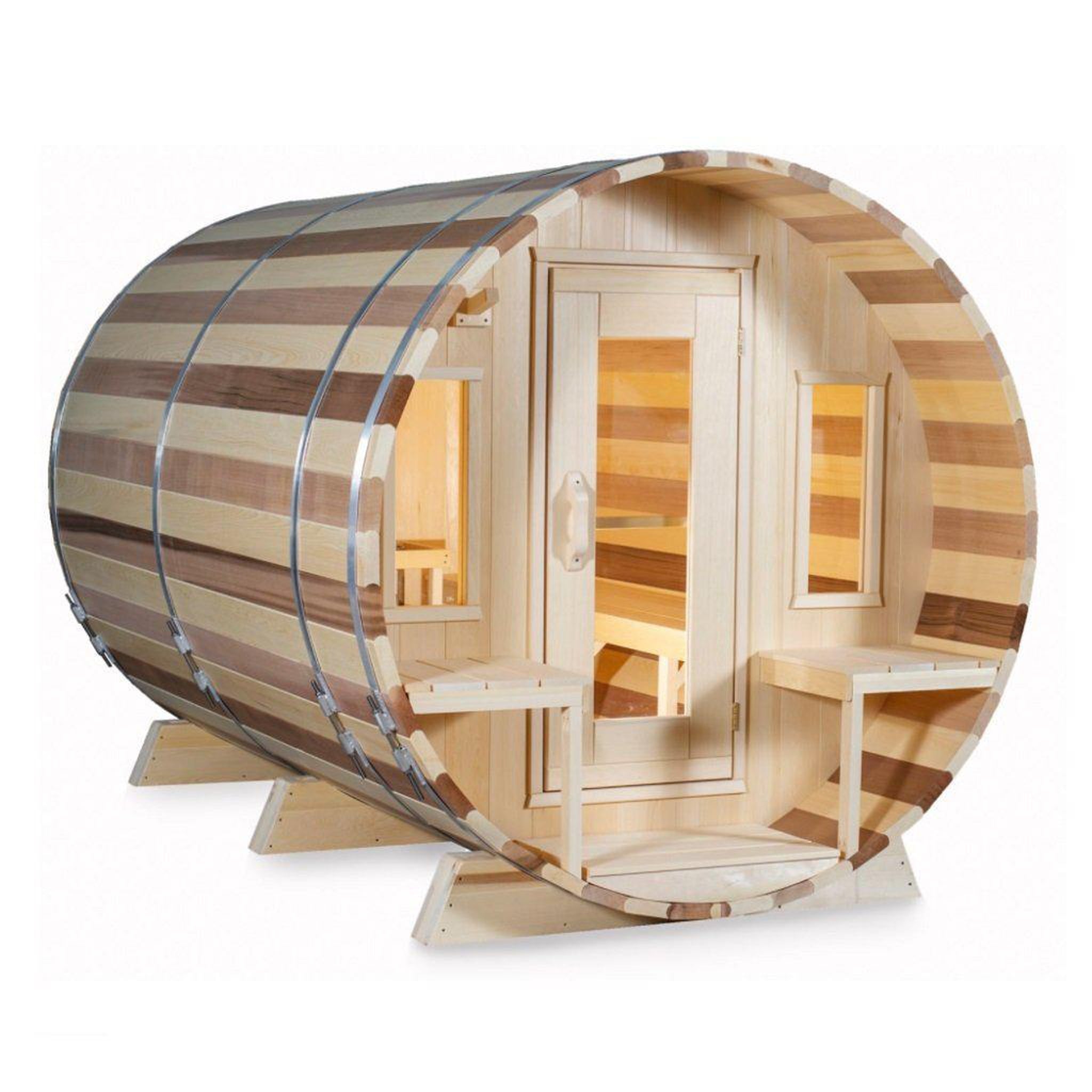 Dundalk LeisureCraft, Dundalk LeisureCraft Canadian Timber Tranquility 2-6 Person Hybrid Cedar Outdoor Barrel Sauna