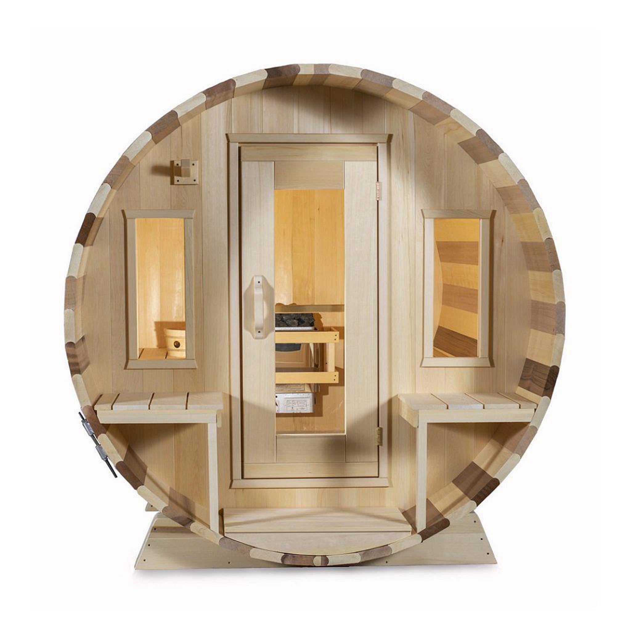 Dundalk LeisureCraft, Dundalk LeisureCraft Canadian Timber Tranquility 2-6 Person Hybrid Cedar Outdoor Barrel Sauna