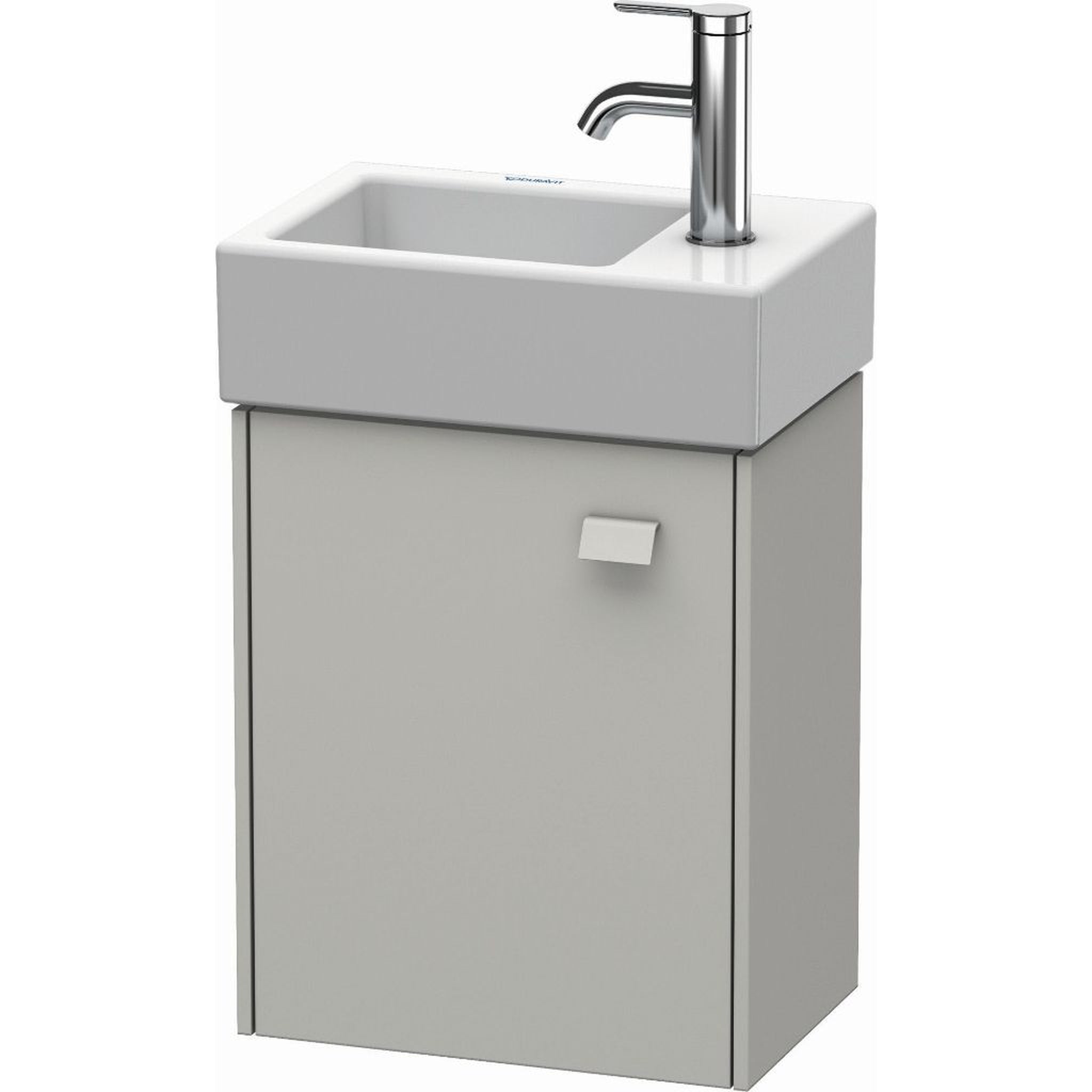 Duravit, Duravit Brioso 14" x 17" x 9" Wall-Mount Vanity Unit With Left Hinge One Door Cabinet in Concrete Grey Matt