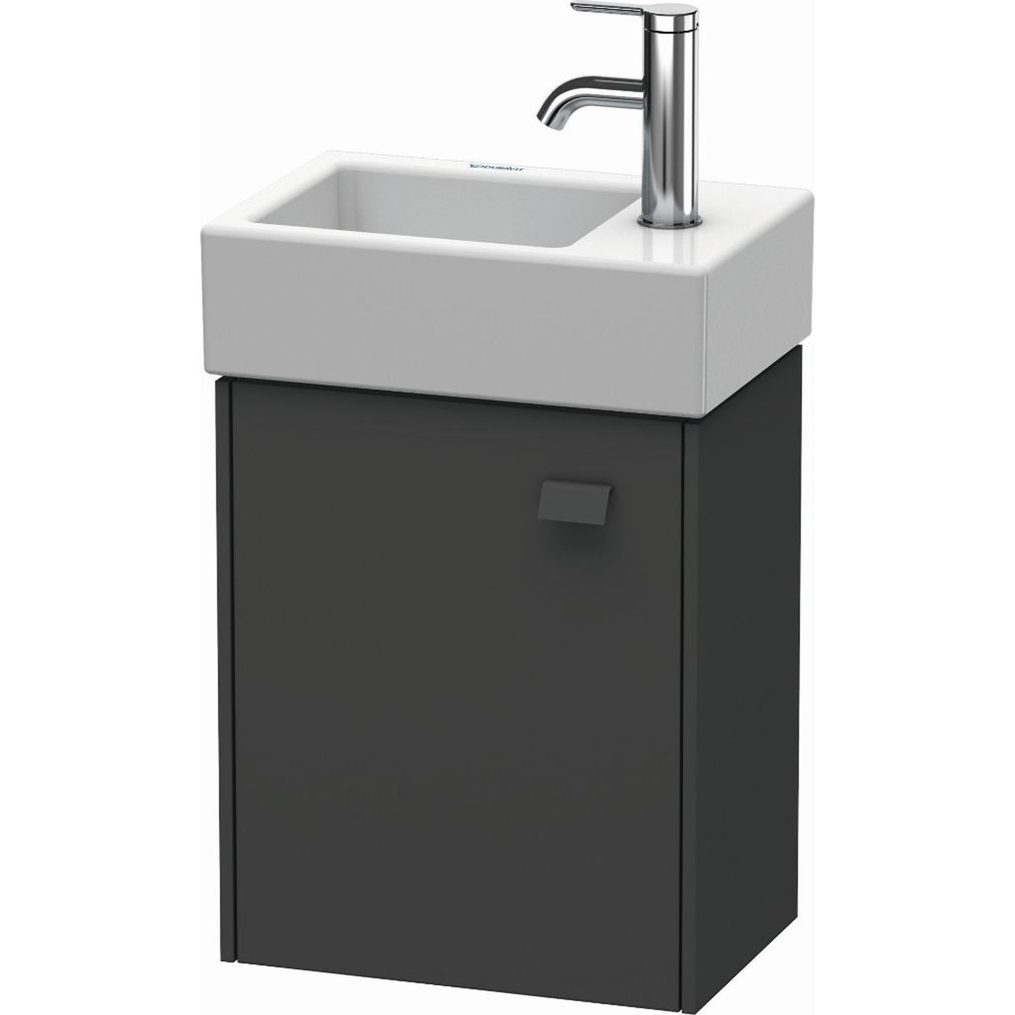 Duravit, Duravit Brioso 14" x 17" x 9" Wall-Mount Vanity Unit With Left Hinge One Door Cabinet in Graphite Matt