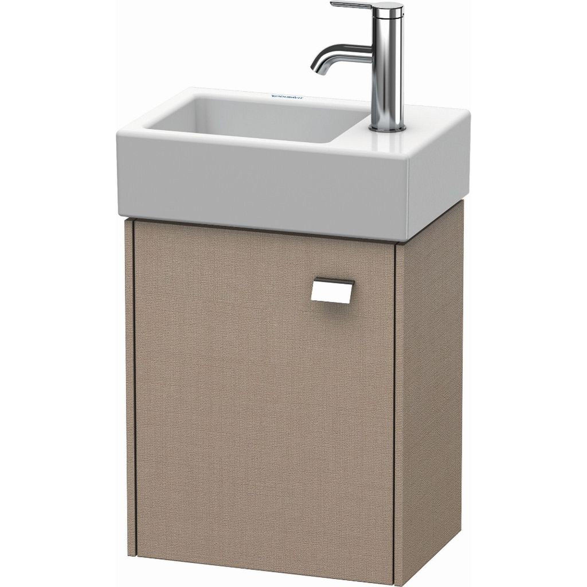 Duravit, Duravit Brioso 14" x 17" x 9" Wall-Mount Vanity Unit With Left Hinge One Door Cabinet in Linen and Chrome Handle