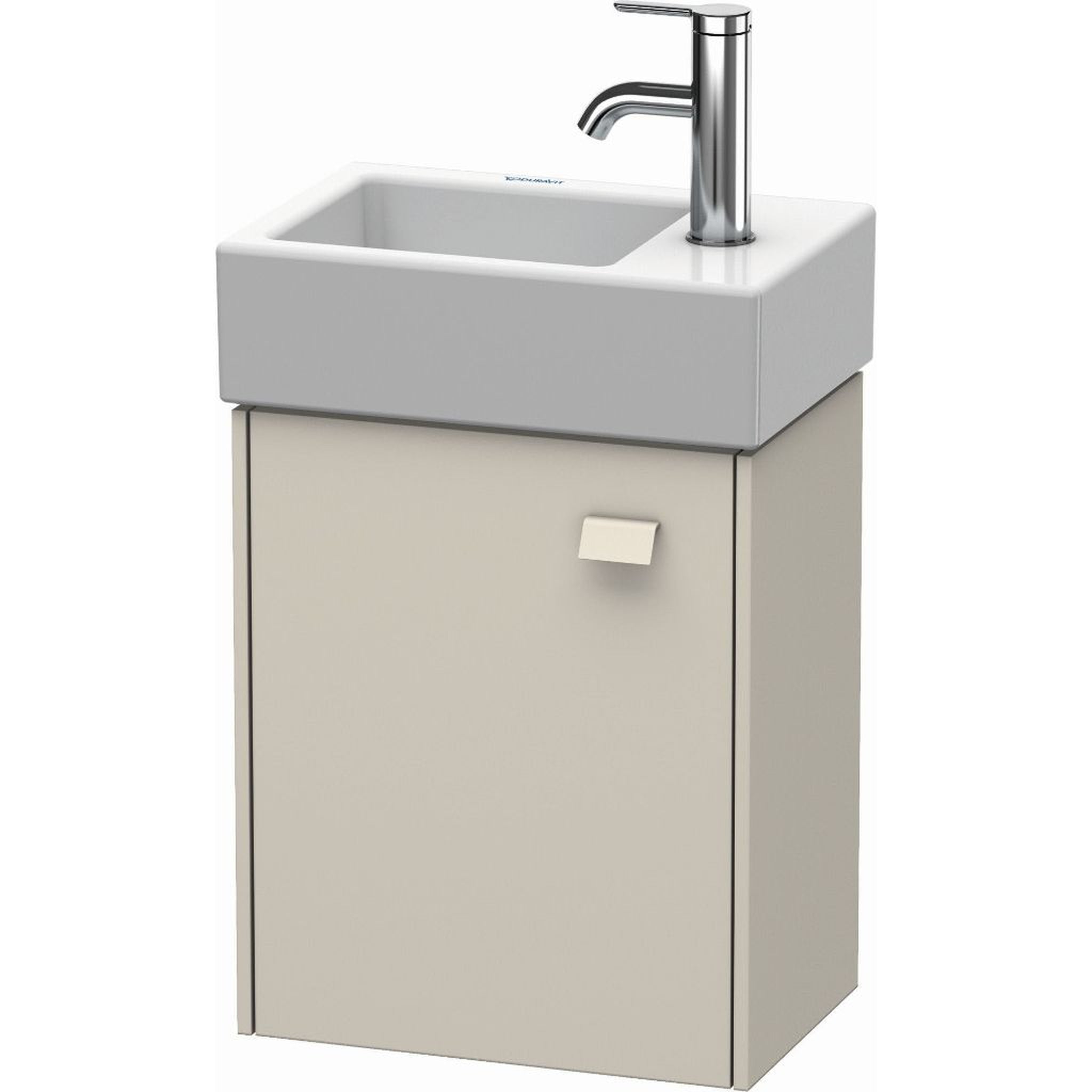 Duravit, Duravit Brioso 14" x 17" x 9" Wall-Mount Vanity Unit With Left Hinge One Door Cabinet in Taupe