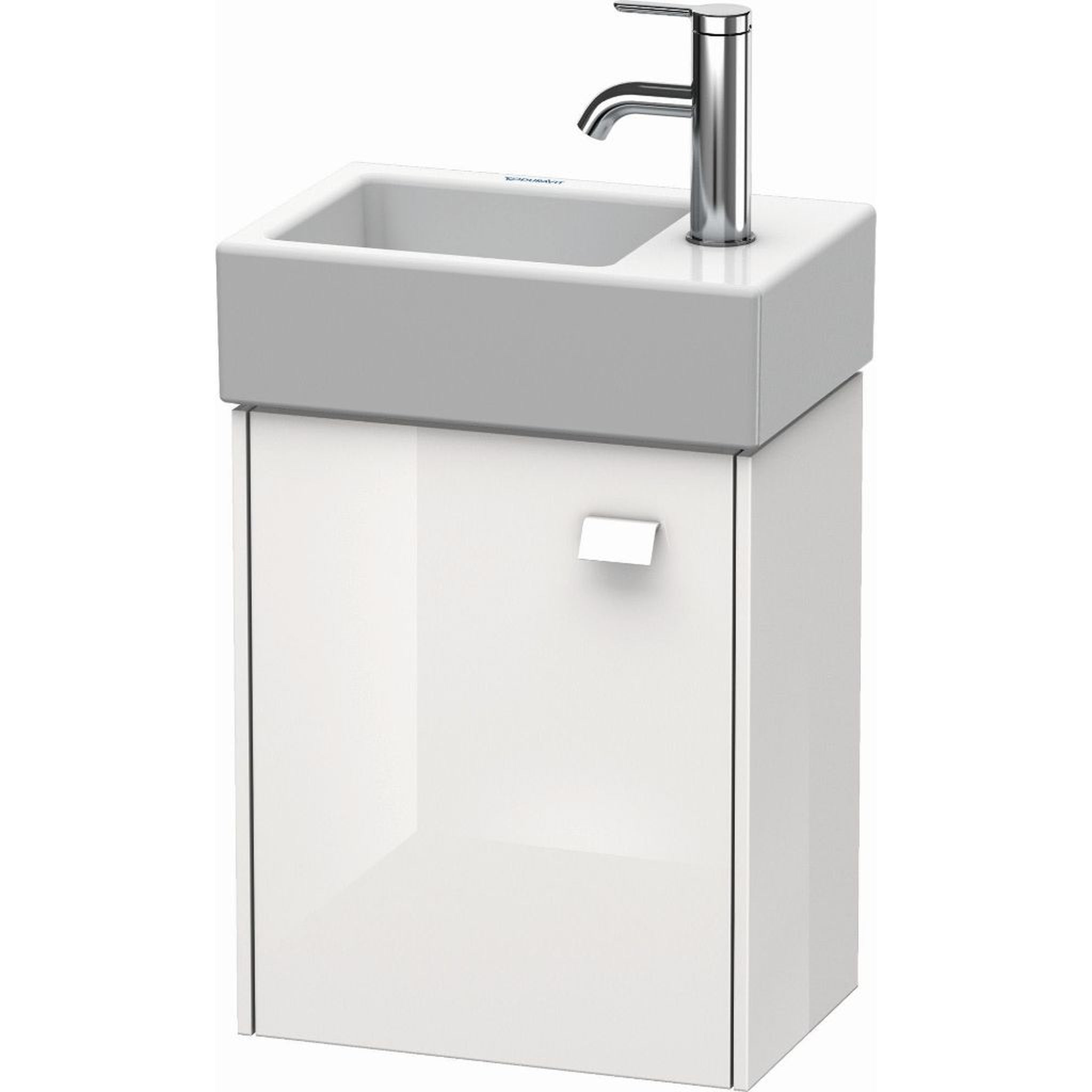 Duravit, Duravit Brioso 14" x 17" x 9" Wall-Mount Vanity Unit With Left Hinge One Door Cabinet in White High Gloss