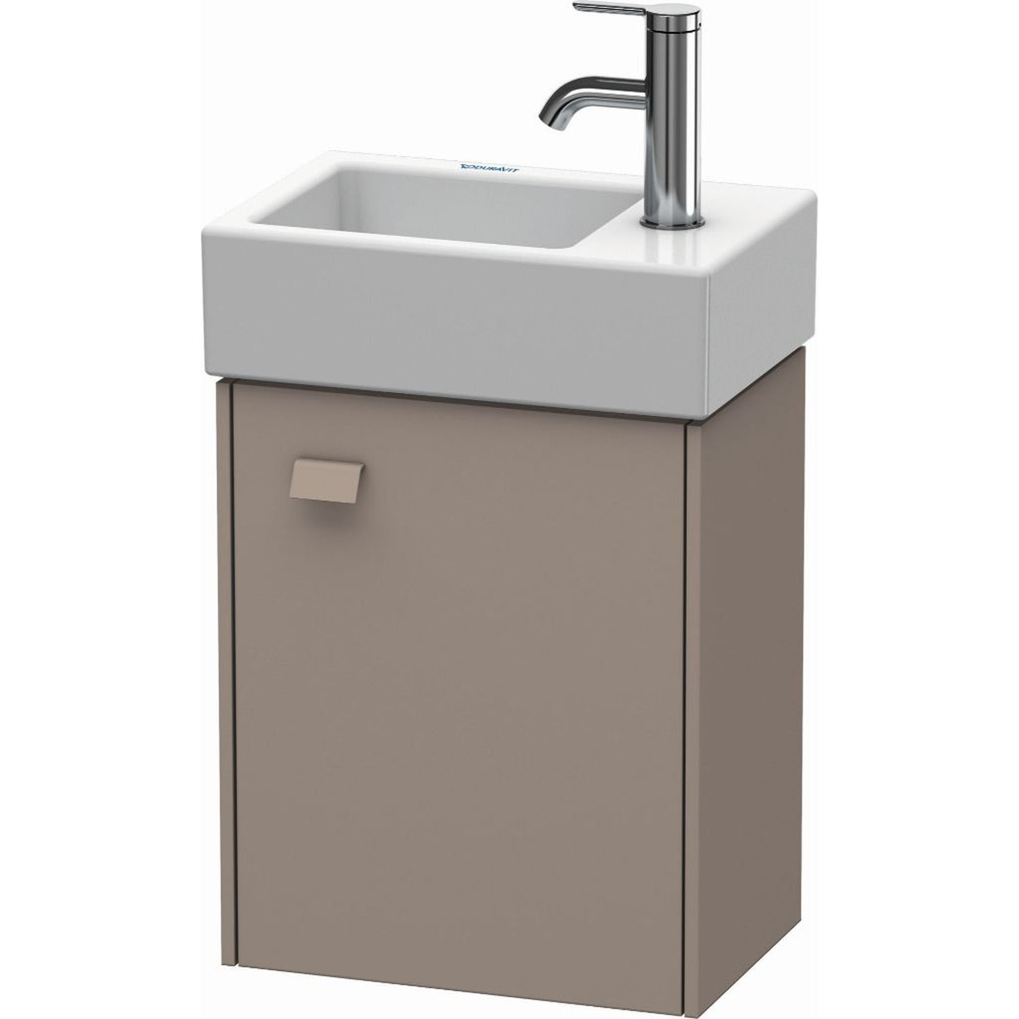 Duravit, Duravit Brioso 14" x 17" x 9" Wall-Mount Vanity Unit With Right Hinge One Door Cabinet in Basalt Matt