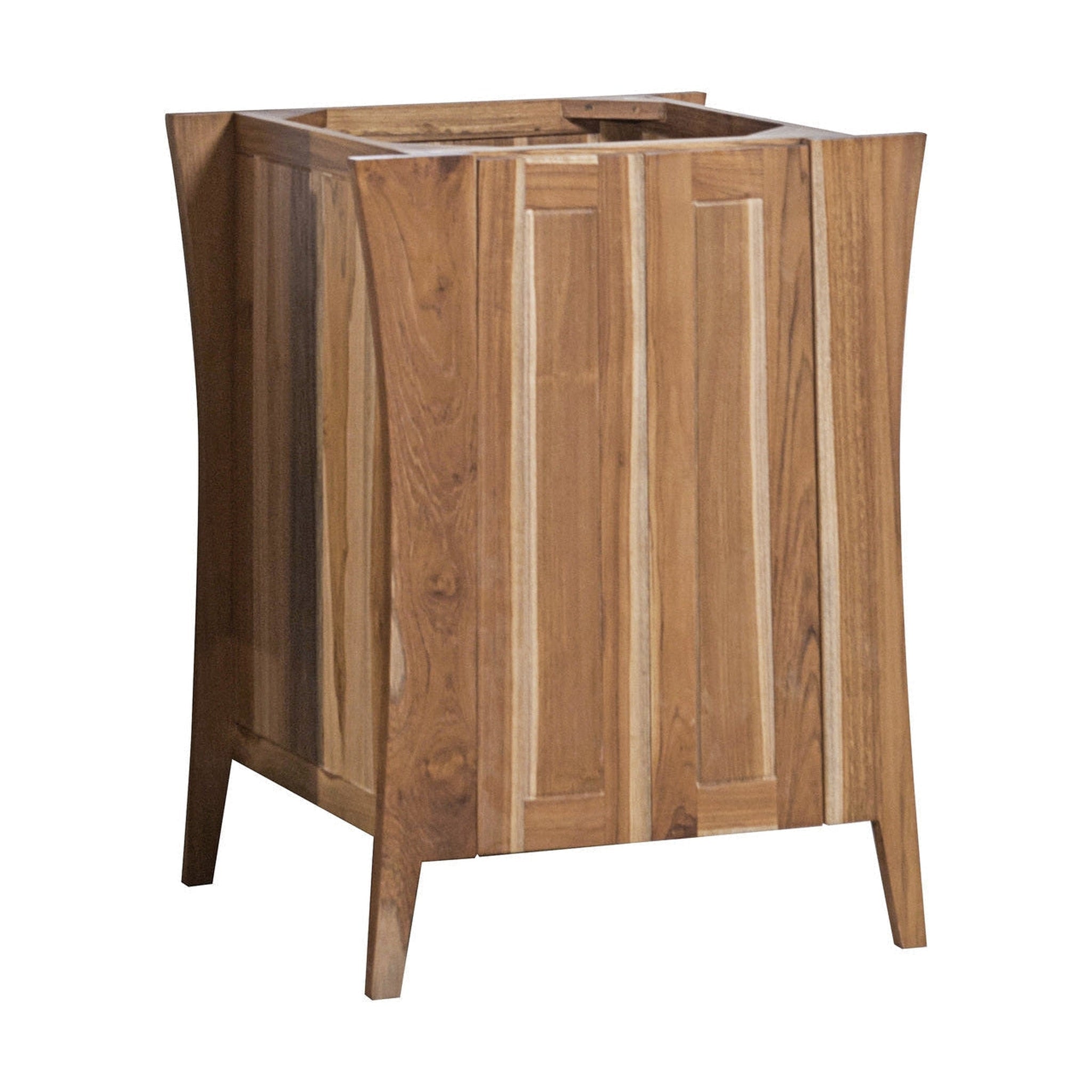 EcoDecors by E&T Horizons, EcoDecors Curvature 24" EarthyTeak Solid Teak Wood Fully Assembled Freestanding Vanity Base