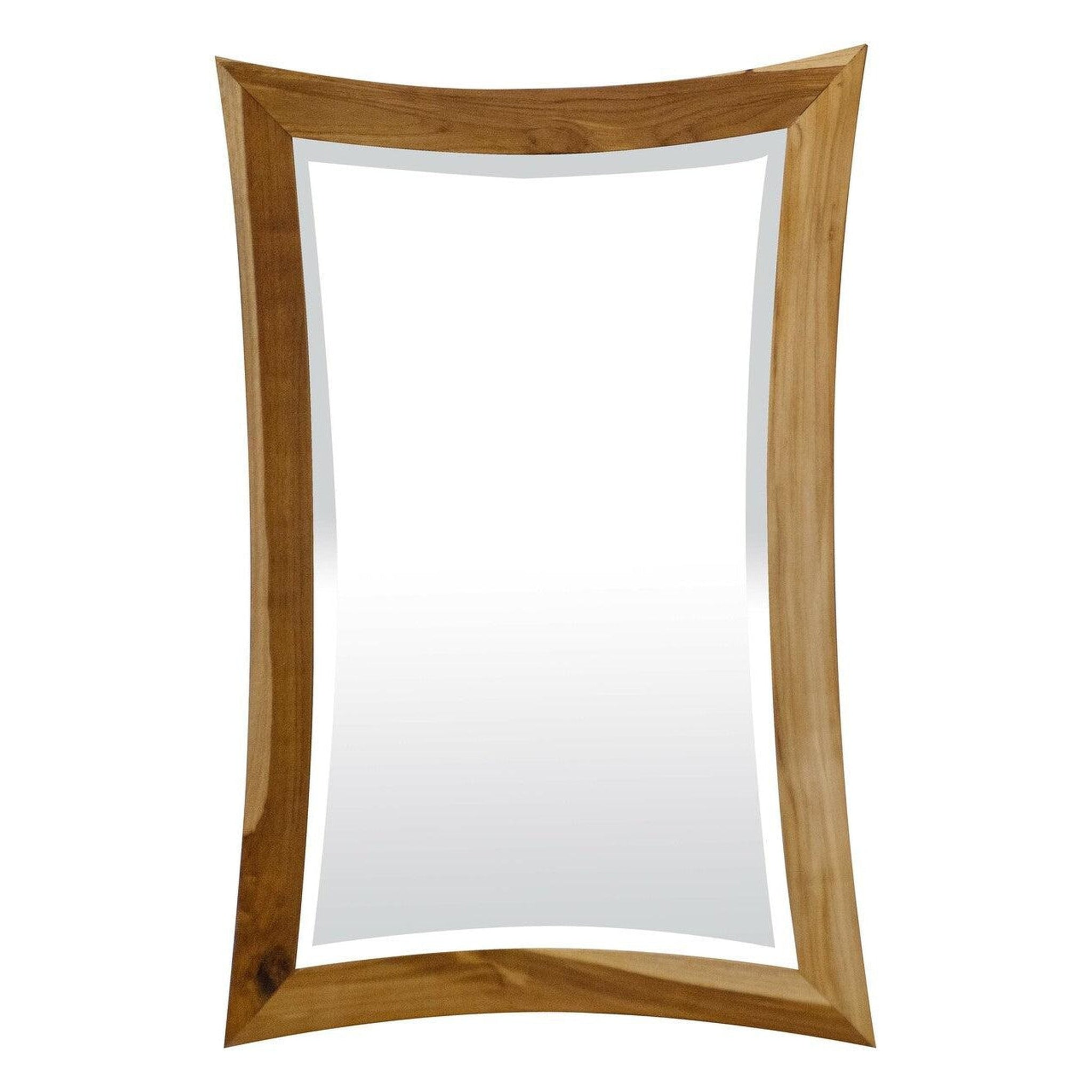 EcoDecors by E&T Horizons, EcoDecors Curvature 24" x 35" EarthyTeak Solid Teak Wood Fully Assembled Wall Mirror