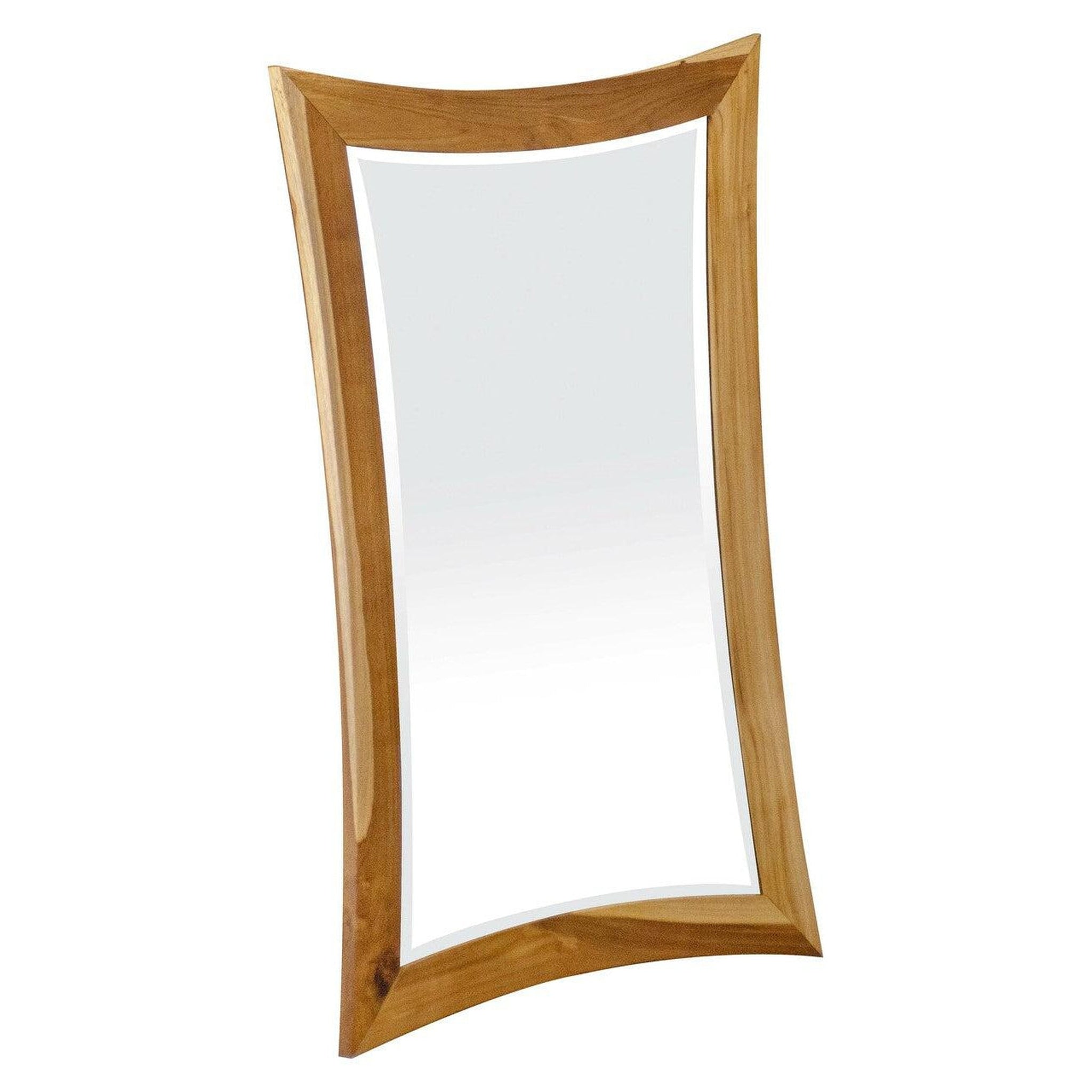 EcoDecors by E&T Horizons, EcoDecors Curvature 24" x 35" EarthyTeak Solid Teak Wood Fully Assembled Wall Mirror