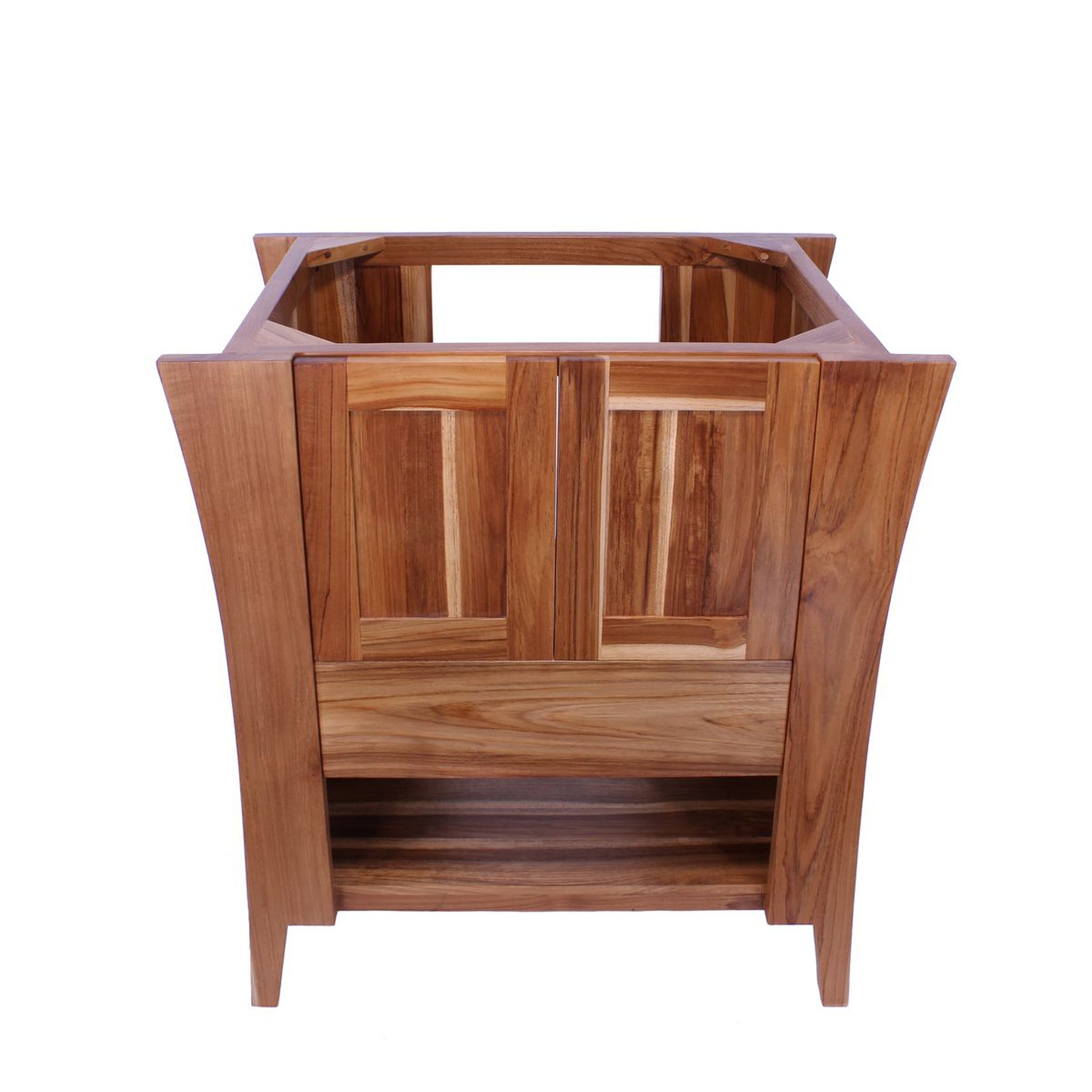 EcoDecors by E&T Horizons, EcoDecors Curvature 30" EarthyTeak Solid Teak Wood Fully Assembled Freestanding Vanity Base