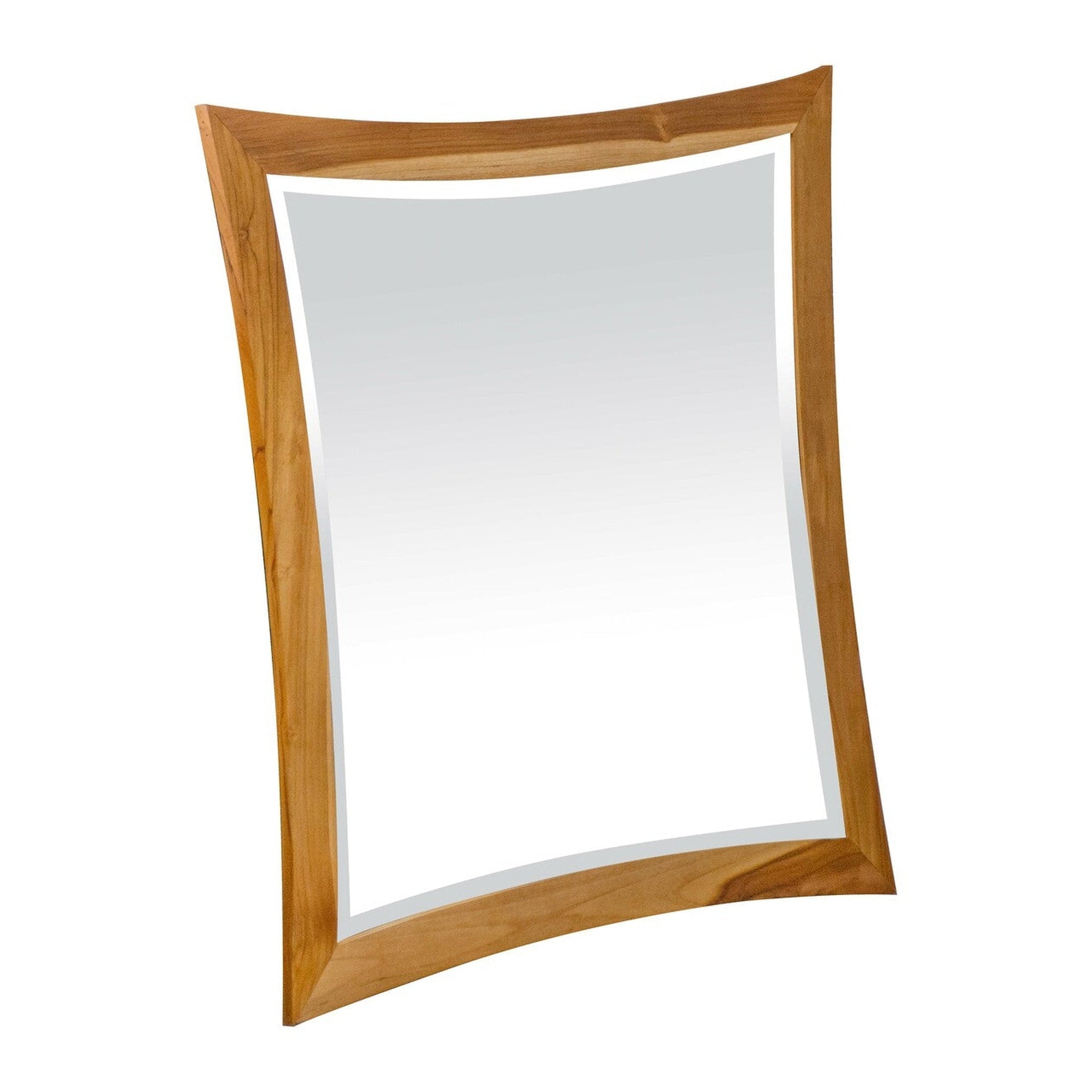 EcoDecors by E&T Horizons, EcoDecors Curvature 36" x 35" EarthyTeak Solid Teak Wood Fully Assembled Wall Mirror