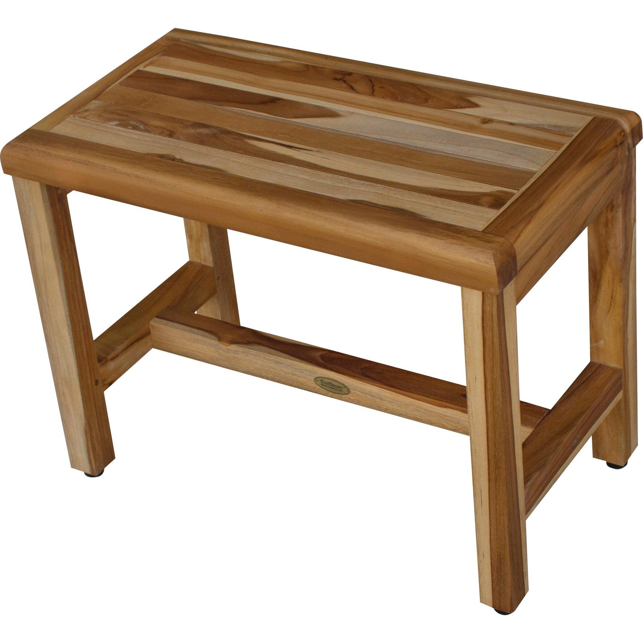 EcoDecors by E&T Horizons, EcoDecors Eleganto 24" EarthyTeak Solid Teak Wood Shower Bench