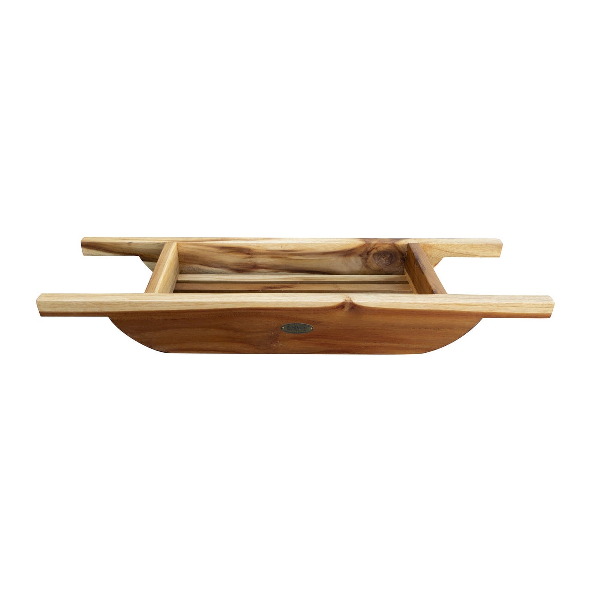 EcoDecors by E&T Horizons, EcoDecors Eleganto 30" EarthyTeak Solid Teak Wood Bath Caddy With Handles