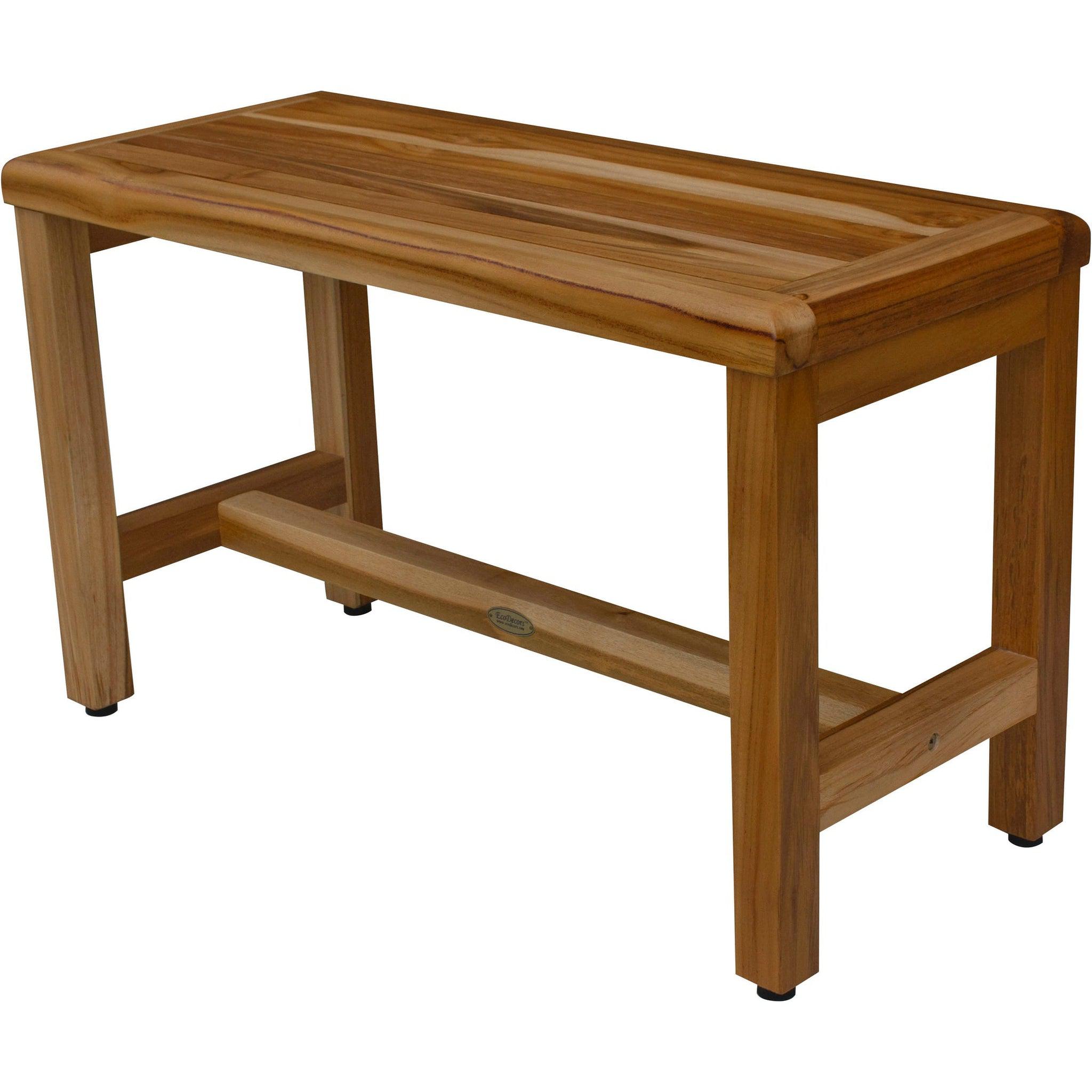 EcoDecors by E&T Horizons, EcoDecors Eleganto 30" EarthyTeak Solid Teak Wood Shower Bench