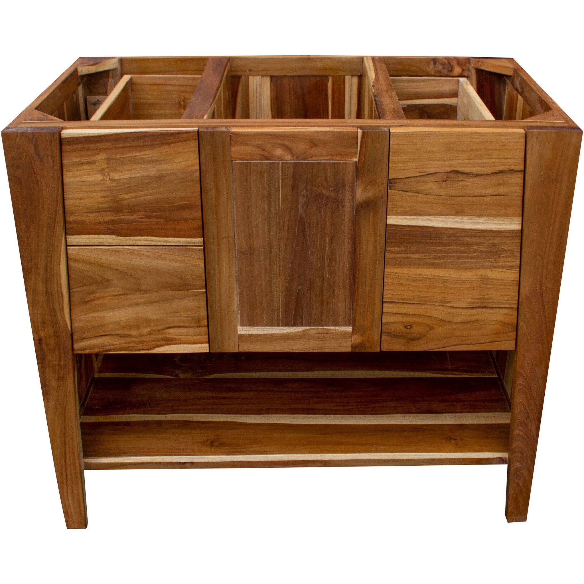 EcoDecors by E&T Horizons, EcoDecors Significado 36" EarthyTeak Solid Teak Wood Fully Assembled Freestanding Vanity Base