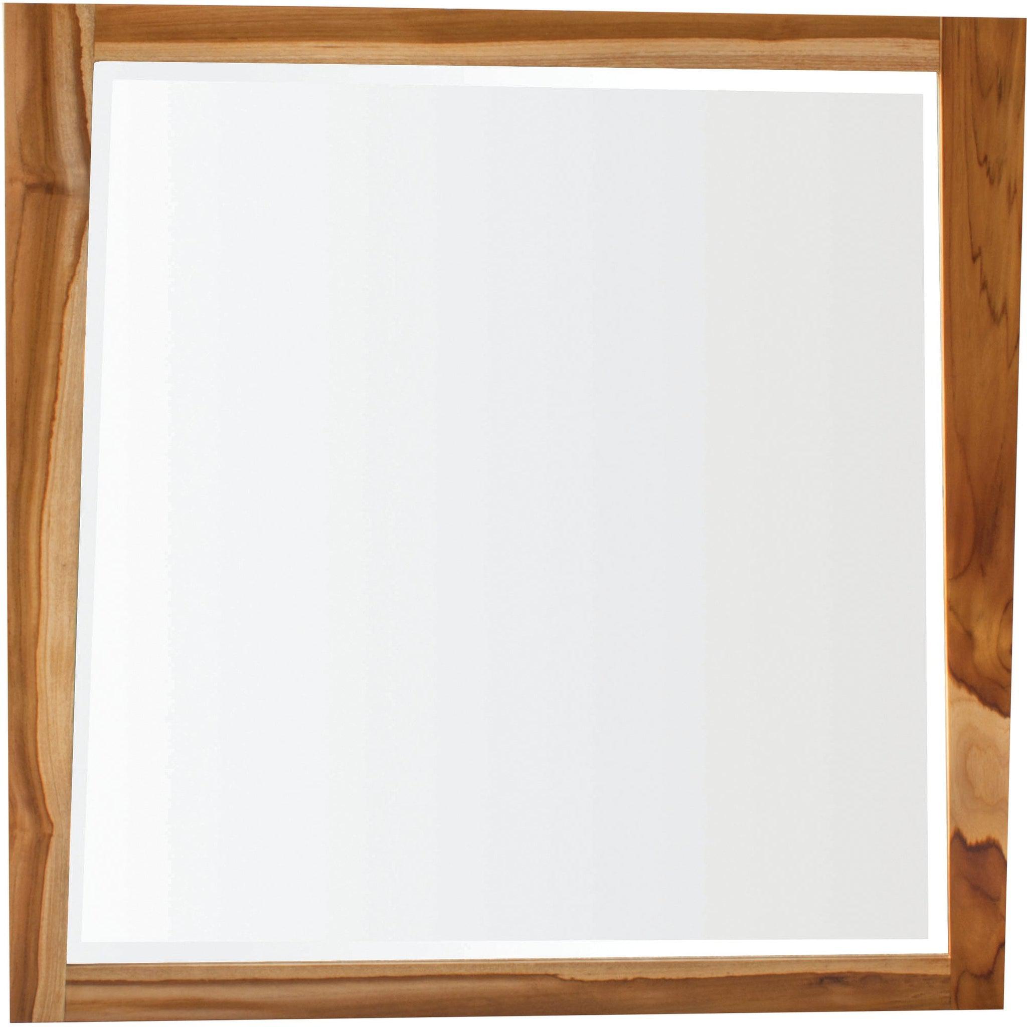 EcoDecors by E&T Horizons, EcoDecors Significado 36" x 35" EarthyTeak Solid Teak Wood Wall Mirror