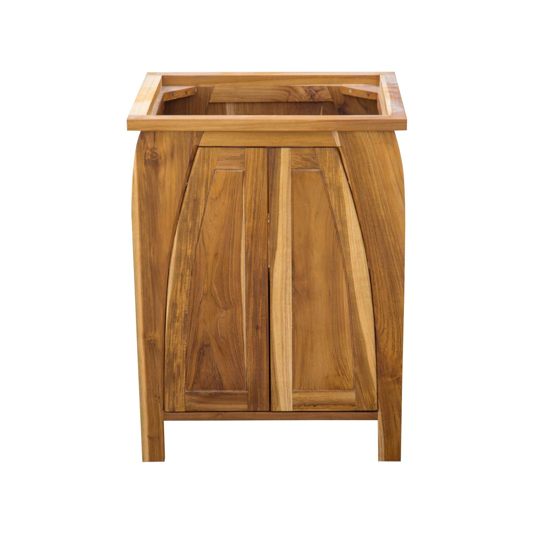 EcoDecors by E&T Horizons, EcoDecors Tranquility 24" EarthyTeak Solid Teak Wood Fully Assembled Freestanding Vanity Base