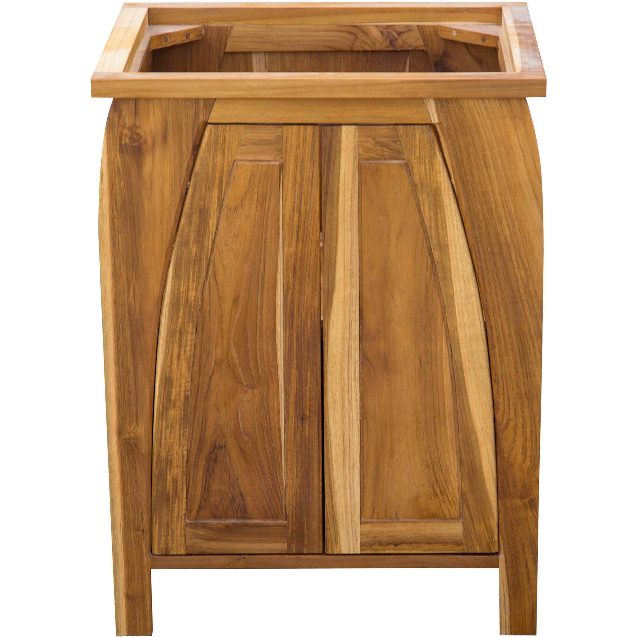 EcoDecors by E&T Horizons, EcoDecors Tranquility 24" EarthyTeak Solid Teak Wood Fully Assembled Freestanding Vanity Base