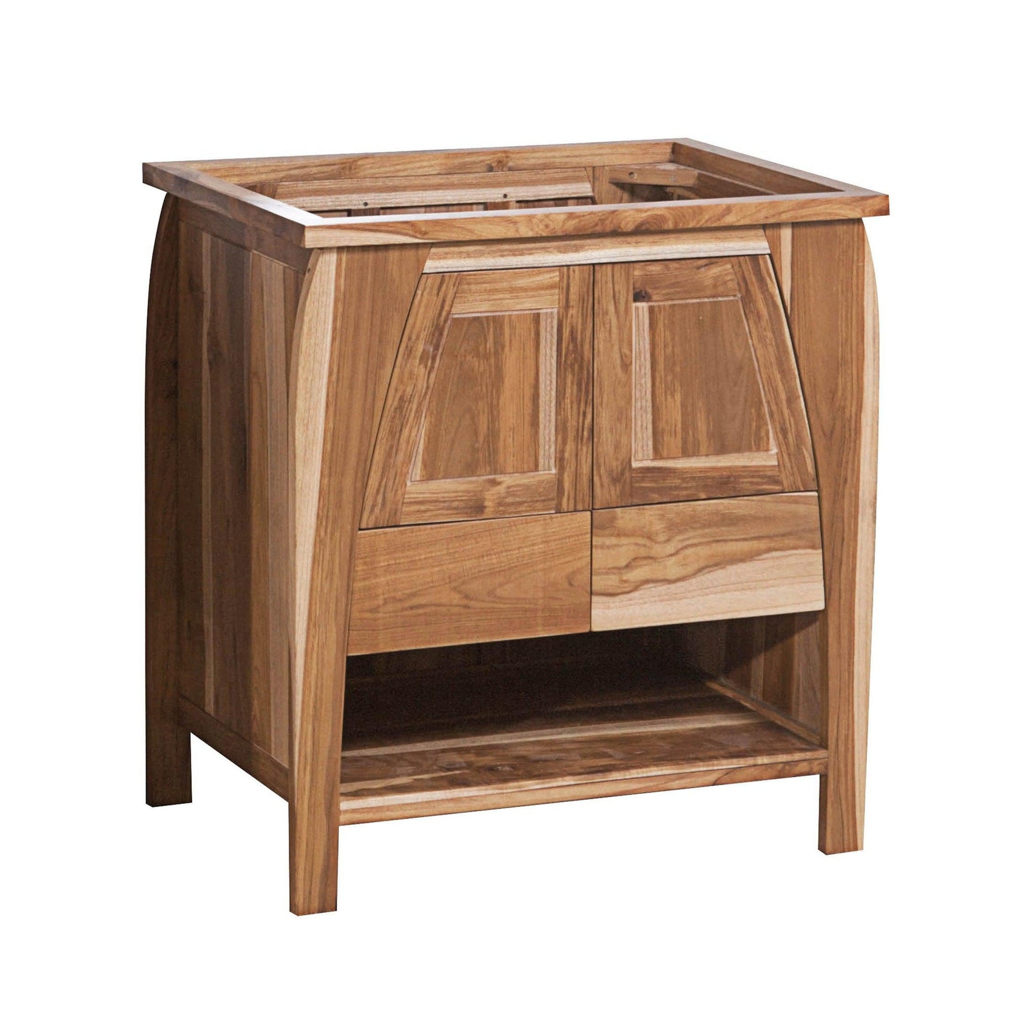 EcoDecors by E&T Horizons, EcoDecors Tranquility 30" EarthyTeak Solid Teak Wood Fully Assembled Freestanding Vanity Base