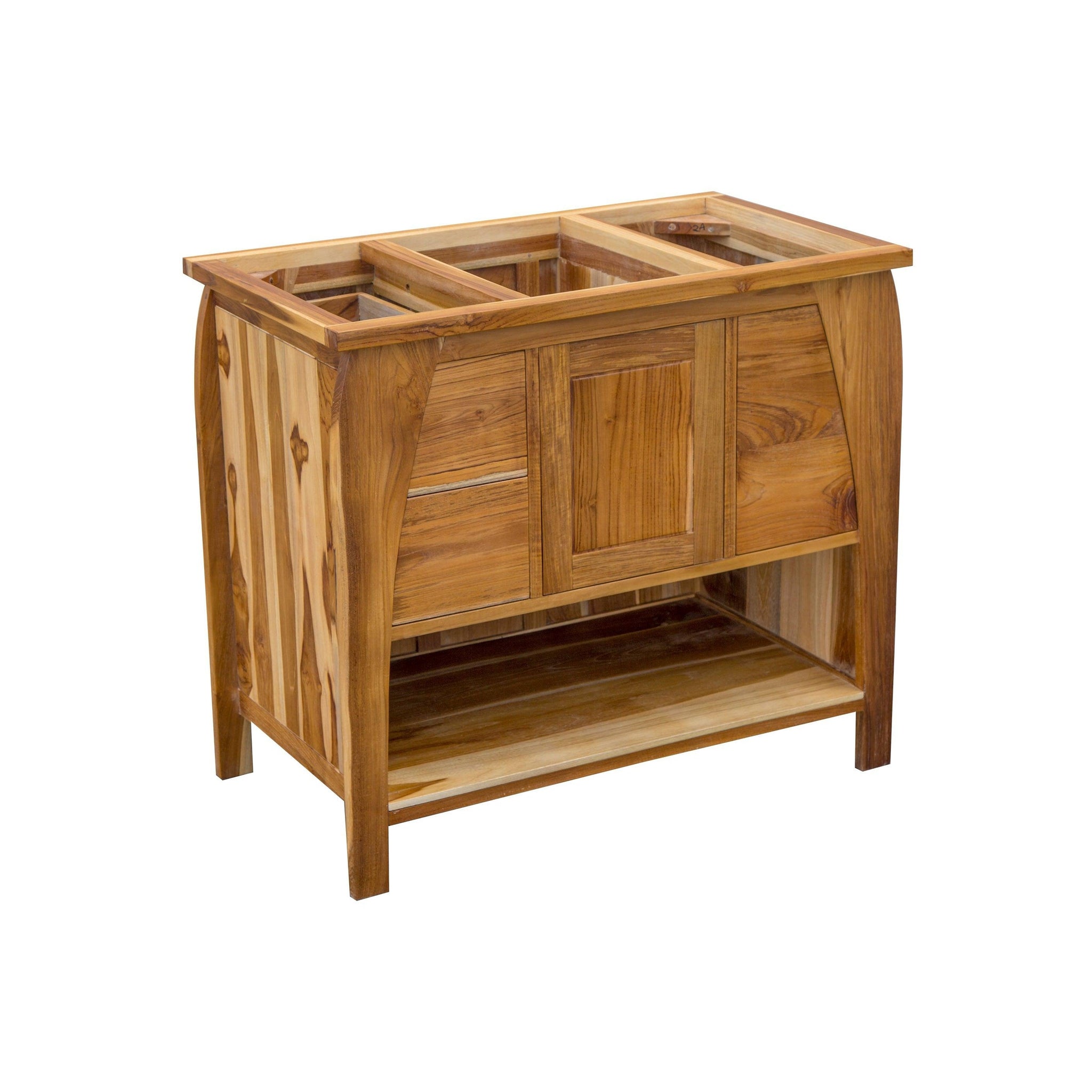 EcoDecors by E&T Horizons, EcoDecors Tranquility 36" EarthyTeak Solid Teak Wood Fully Assembled Freestanding Vanity Base