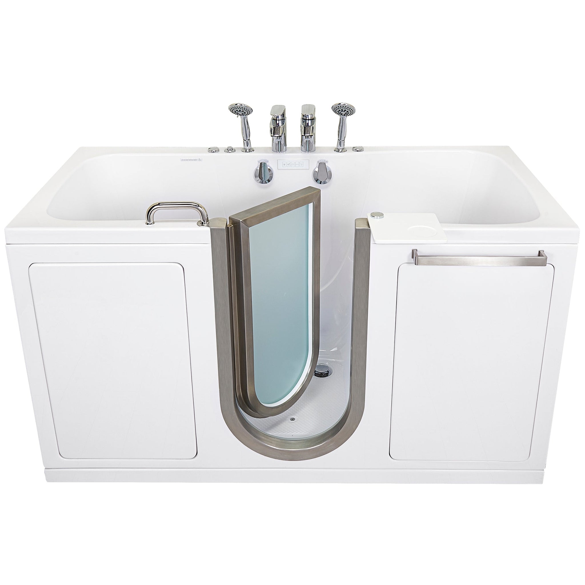 Ella's Bubbles, Ella's Bubbles Escape 36" x 72" Two-Seated Hydro + Air Massage Walk-In Bathtub With Independent Foot Massage, Two 2-Piece Fast Fill Faucet, 2" Dual Drains and Left U-Shape Outswing Door