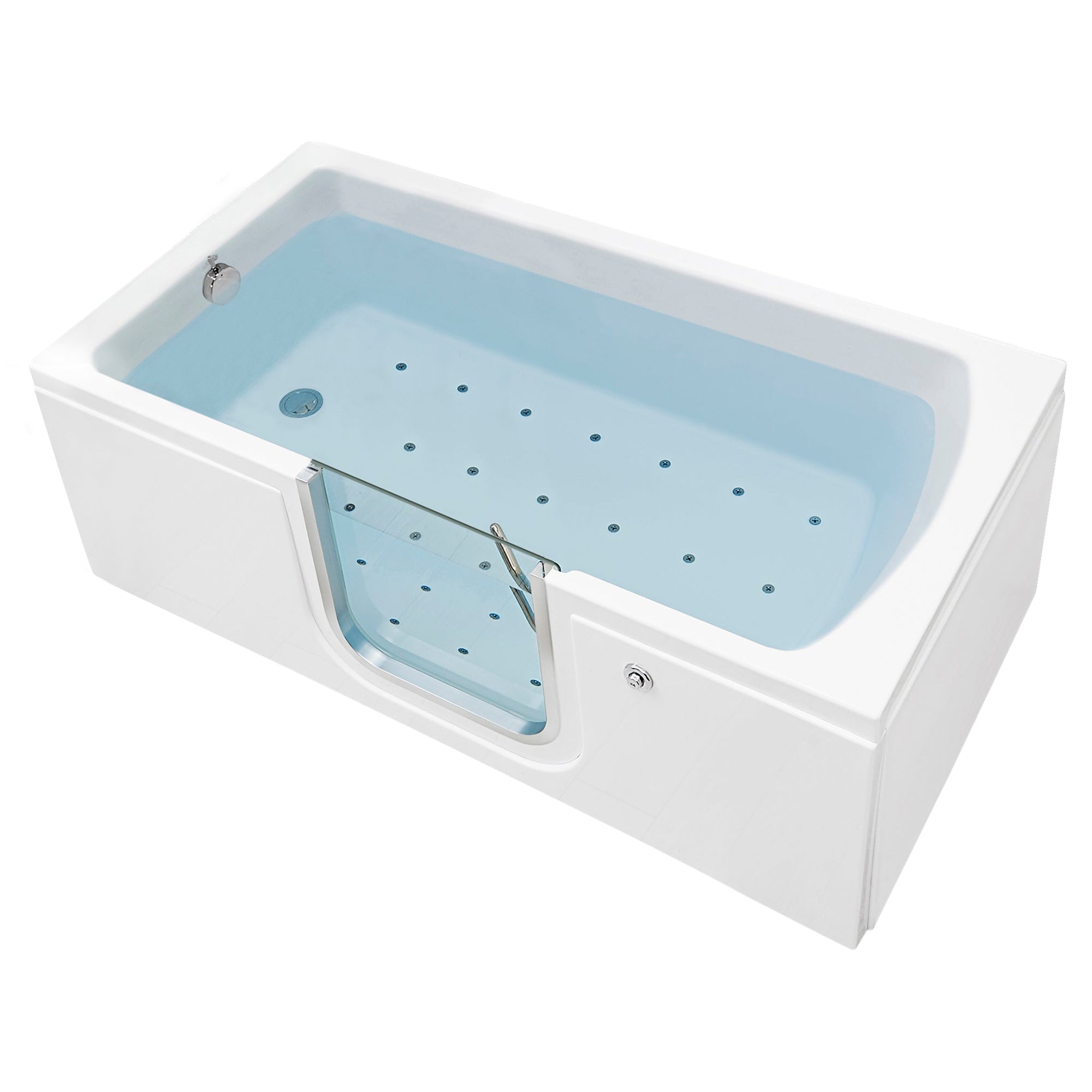 Ella's Bubbles, Ella's Bubbles Laydown 30" x 60" White Acrylic Air Massage Walk-In Bathtub With Left Inward Swing Door