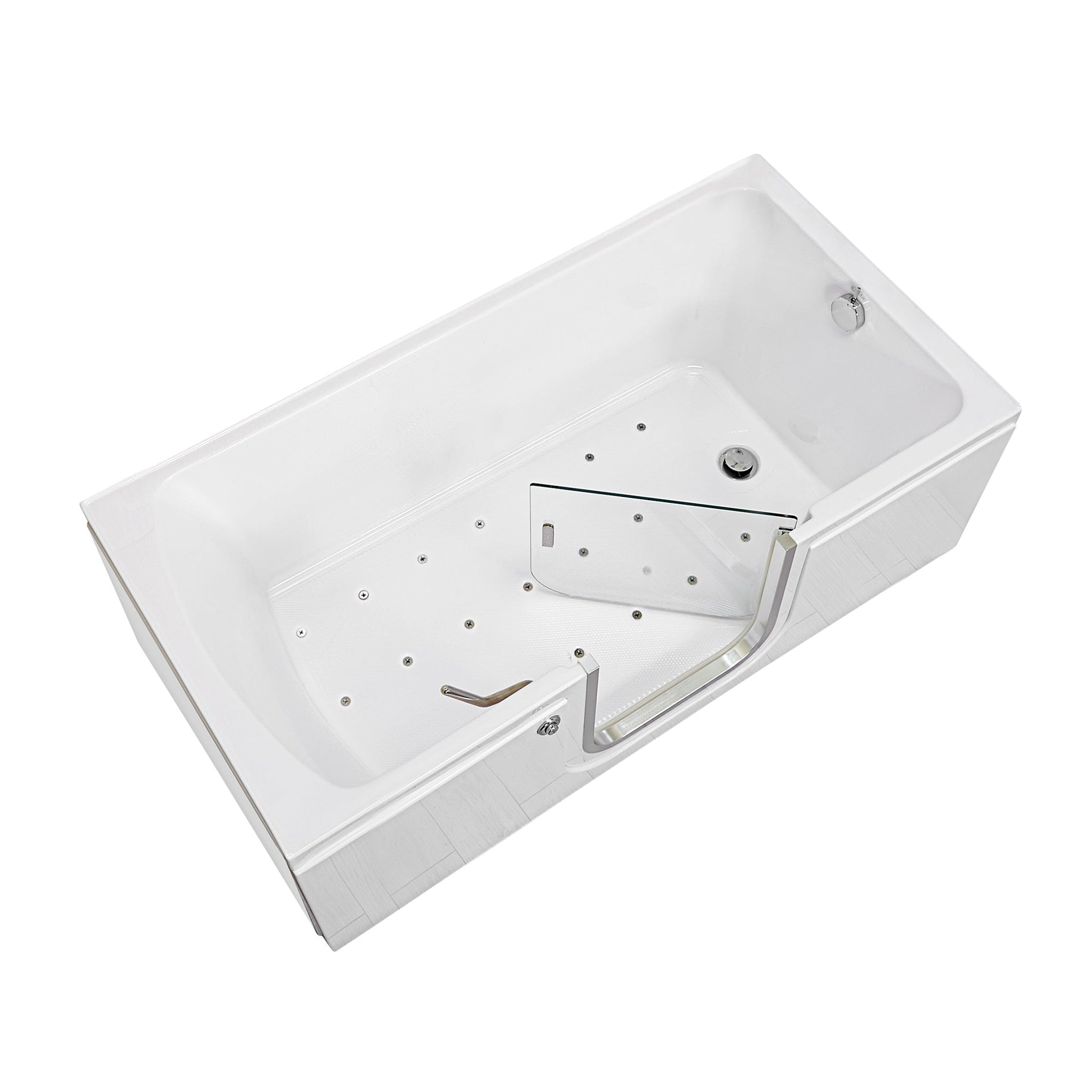 Ella's Bubbles, Ella's Bubbles Laydown 30" x 60" White Acrylic Air Massage Walk-In Bathtub With Right Inward Swing Door