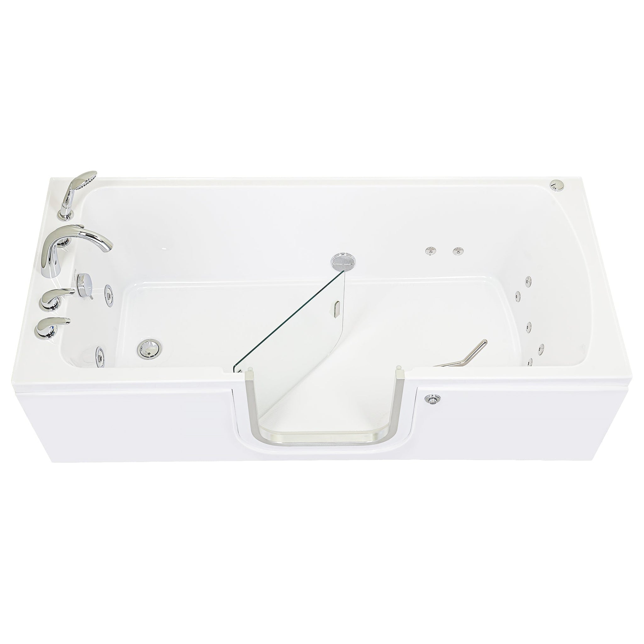 Ella's Bubbles, Ella's Bubbles Laydown 30" x 60" White Acrylic Hydro Massage Jet Walk-In Bathtub With Left Inward Swing Door