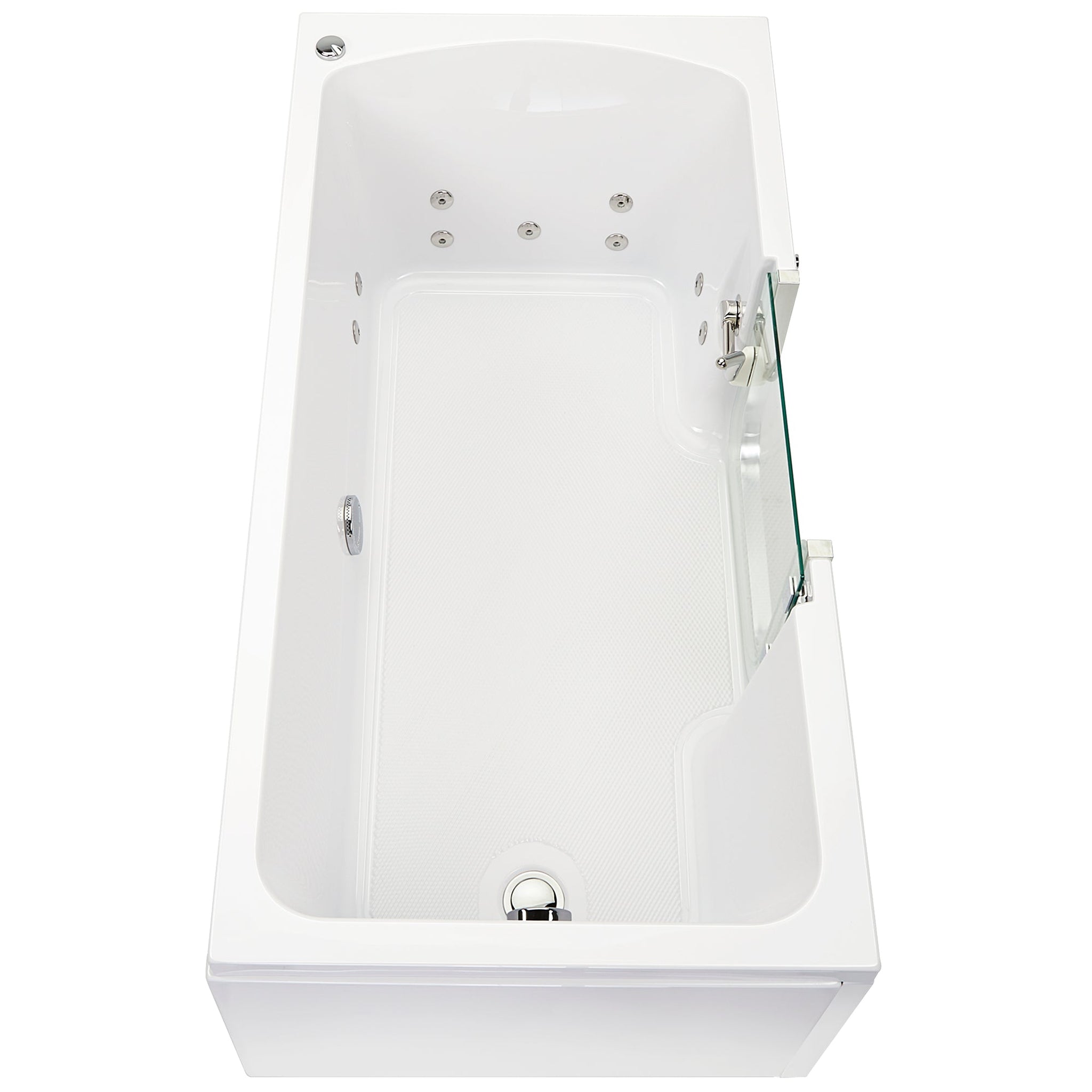 Ella's Bubbles, Ella's Bubbles Laydown 30" x 60" White Acrylic Hydro Massage Jet Walk-In Bathtub With Right Inward Swing Door