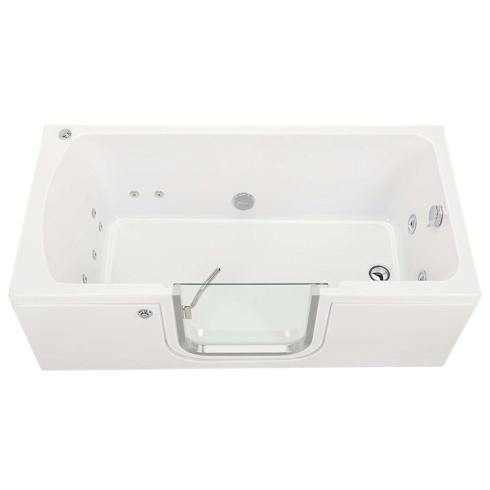 Ella's Bubbles, Ella's Bubbles Laydown 30" x 60" White Acrylic Hydro Massage Jet Walk-In Bathtub With Right Inward Swing Door